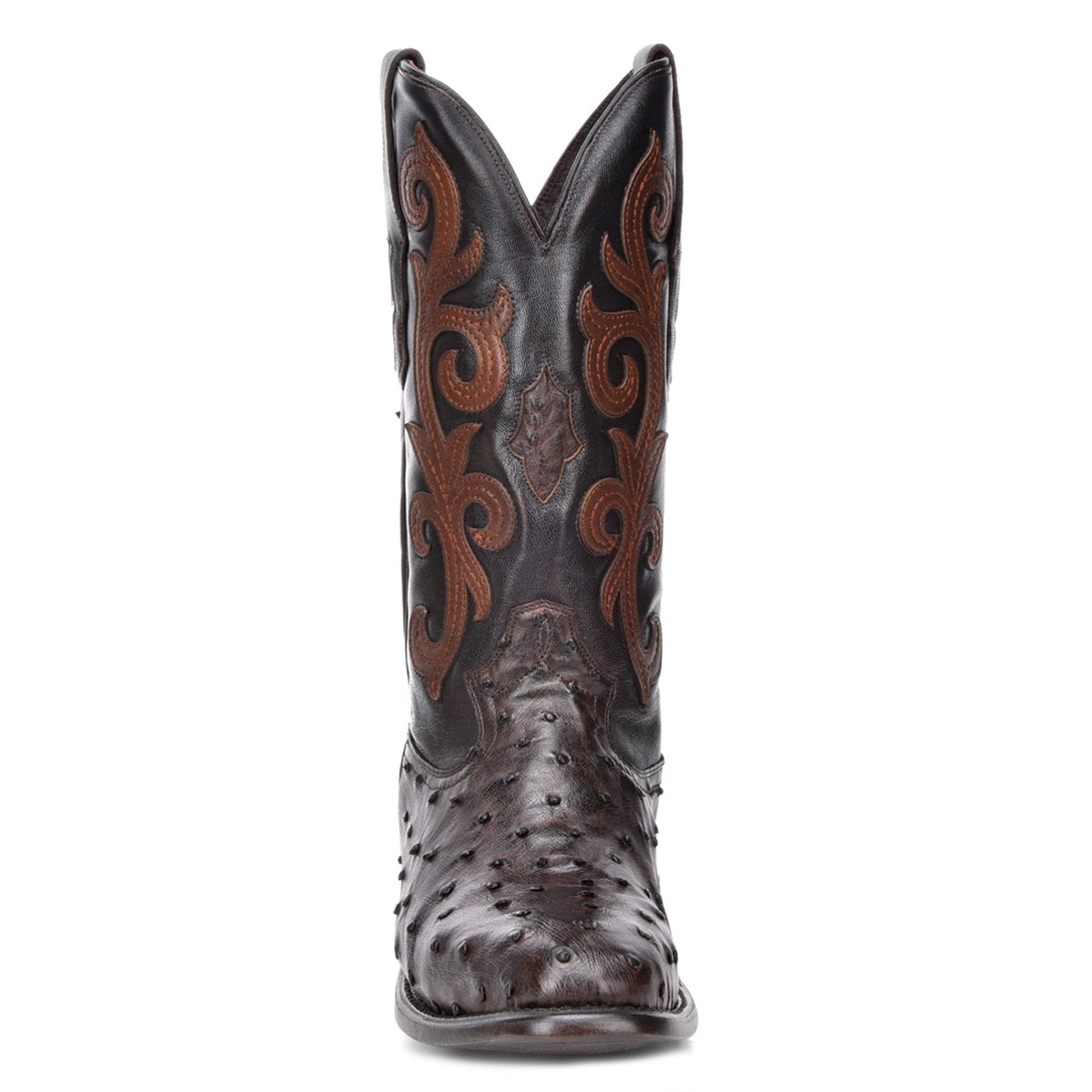Montana Brown Cowboy Boots for Men - Genuine Ostrich Leather Western Dress Boots - Perfect for Rodeo, Country Music Festivals & Western Fashion