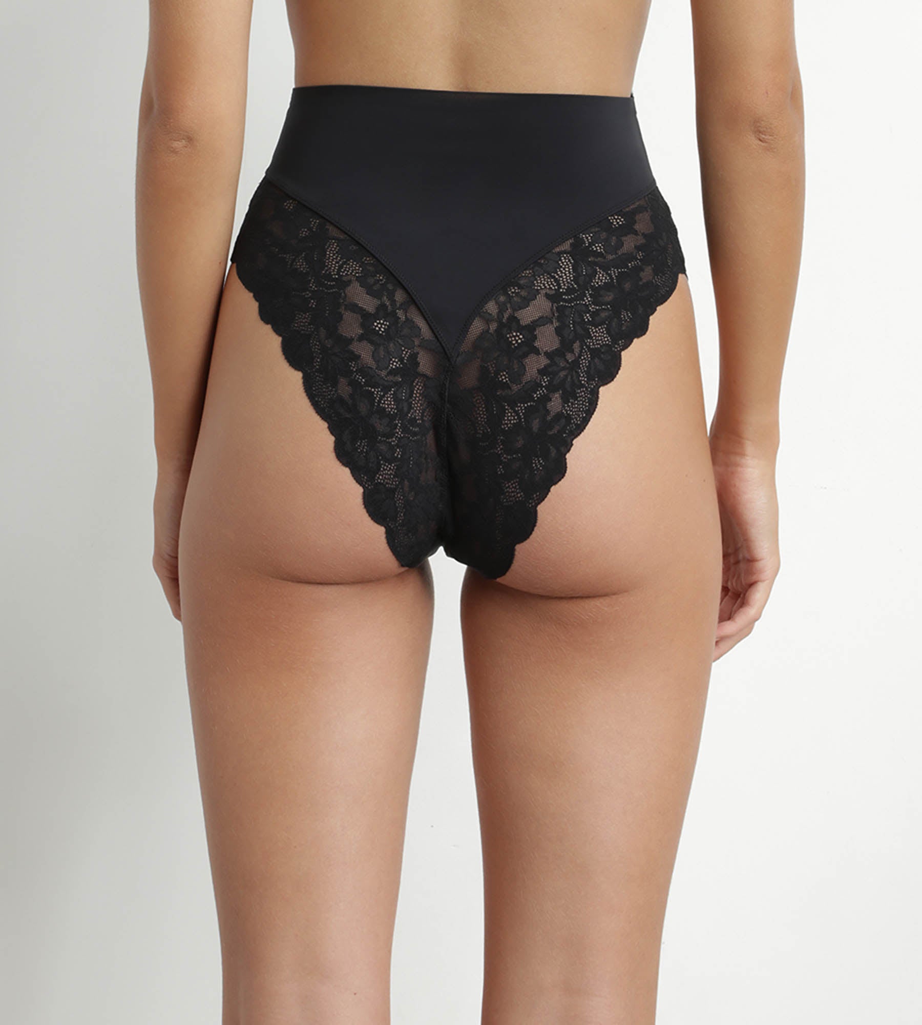 High Waist String Galbant Microfiber & Lace Black Elegant Shapewear - Perfect for Slimming, Tummy Control & Special Occasions