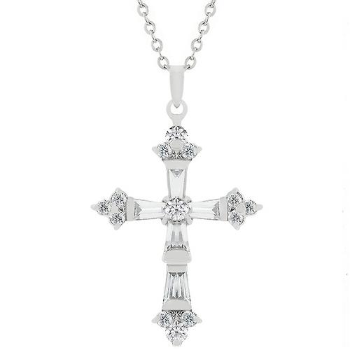 Stunning Cubic Zirconia Cross Pendant Necklace - Elegant Silver or Gold Plated Religious Jewelry for Women - Perfect for Church, Weddings & Everyday Wear
