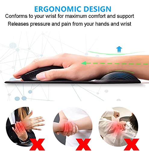 Ergonomic Wrist Mouse Pad with Comfortable Wrist Rest Support - Smooth Cloth Gaming Mouse Pad for Computer, Laptop, Office & Home Use - Perfect for Long Work Hours and Intense Gaming Sessions (Pretty Flowers Design)