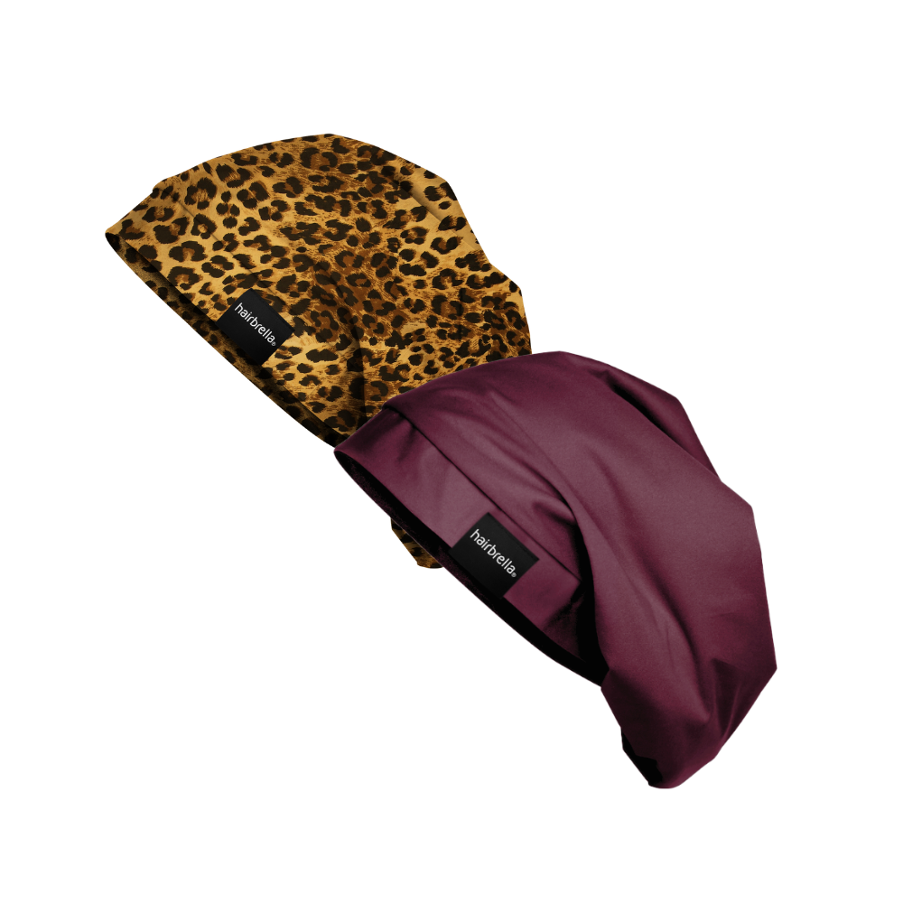 Hairbrella Satin Lined Sleep Cap for Curly & Natural Hair - 2 Pack Bundle | Soft & Breathable Night Cap for Hair Protection & Moisture Retention | Perfect for Bedtime, Travel & Salon Visits