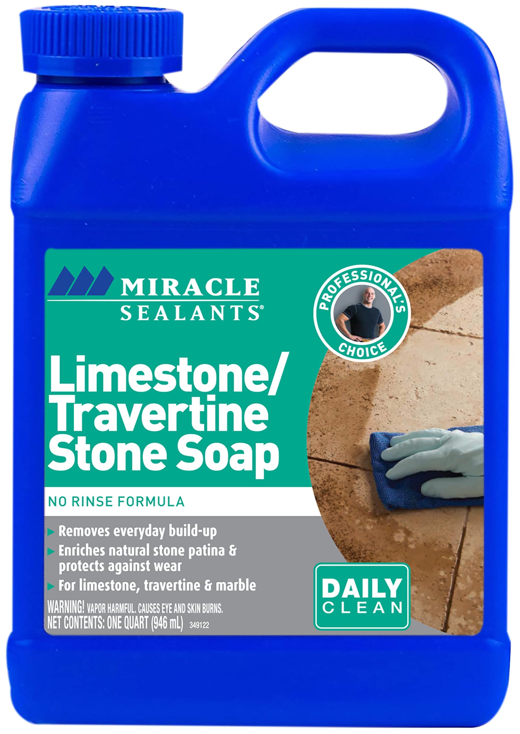 Miracle Sealants Limestone & Travertine Stone Soap - Premium Natural Stone Cleaner & Protector for Bathrooms, Kitchens & Outdoor Use