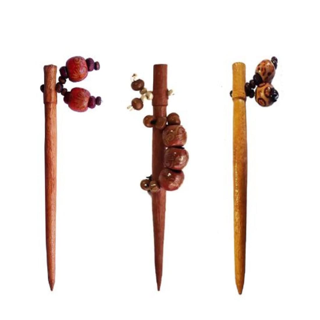 DENICRAAS Handmade Wooden Hair Stick for Women & Girls - Natural Wood Hair Accessories, Juda Pin, Bun Stick for Updos & Braids (Type 5) - Perfect for Weddings, Parties & Everyday Elegant Hairstyles