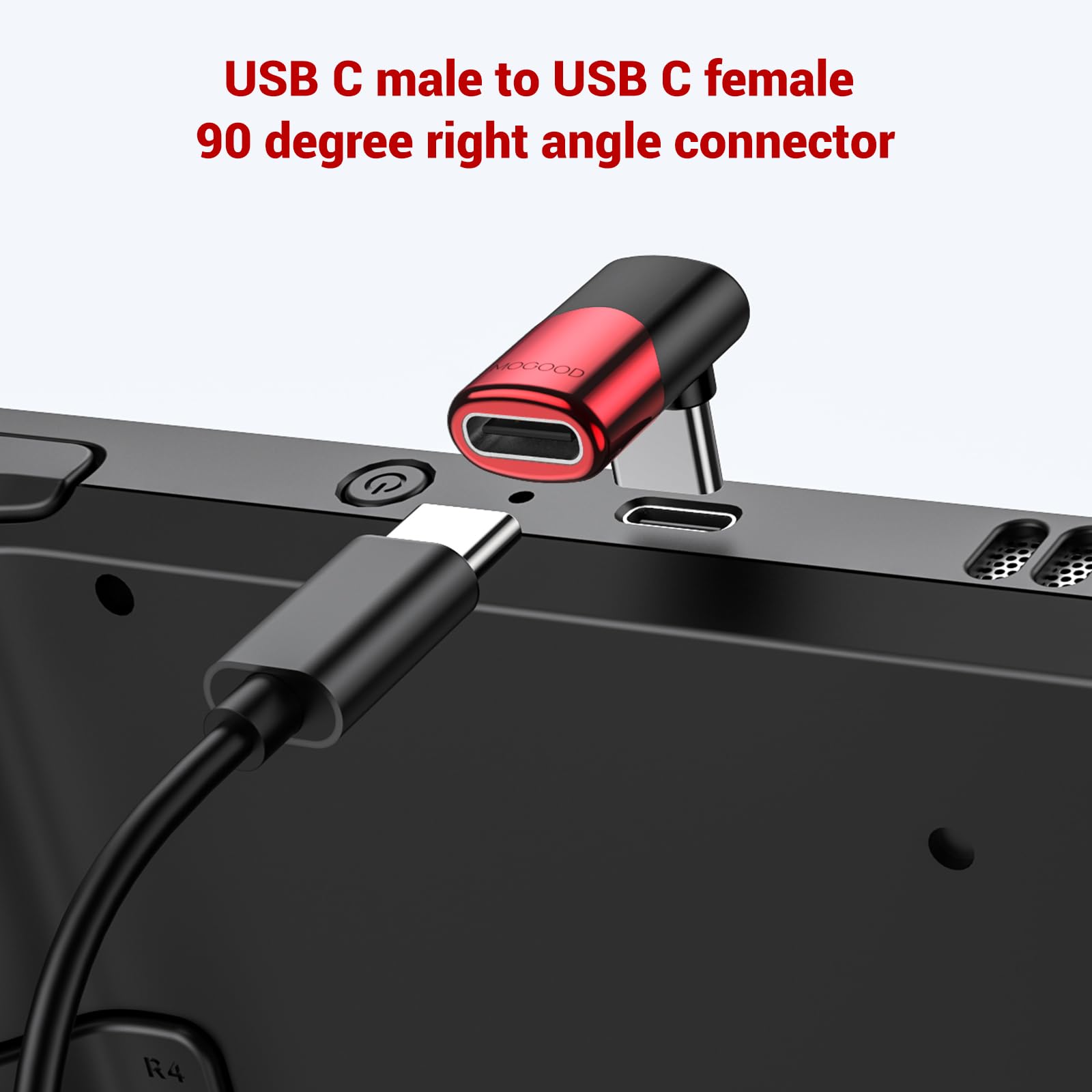 90 Degree Right Angle USB C Male to Female Adapter (3-Pack) - USB-C Extender for MacBook Pro, iPad Pro, Nintendo Switch & Steam Deck - Perfect for Tight Spaces & Cable Management