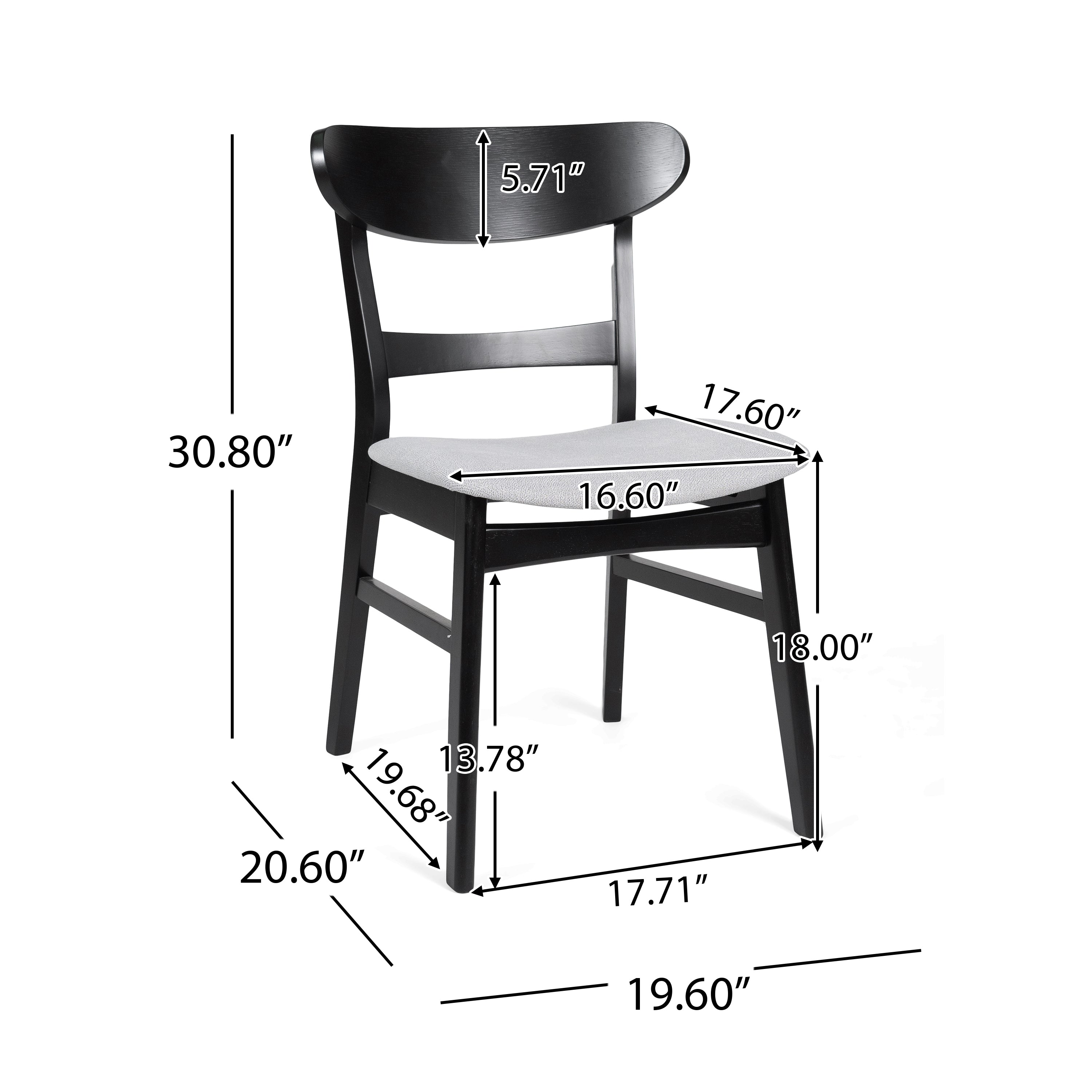 Modern Dining Chairs Set of 2 - Sturdy Wooden Kitchen Chairs with Padded Seats - Perfect for Dining Room, Kitchen, Breakfast Nook & Small Spaces