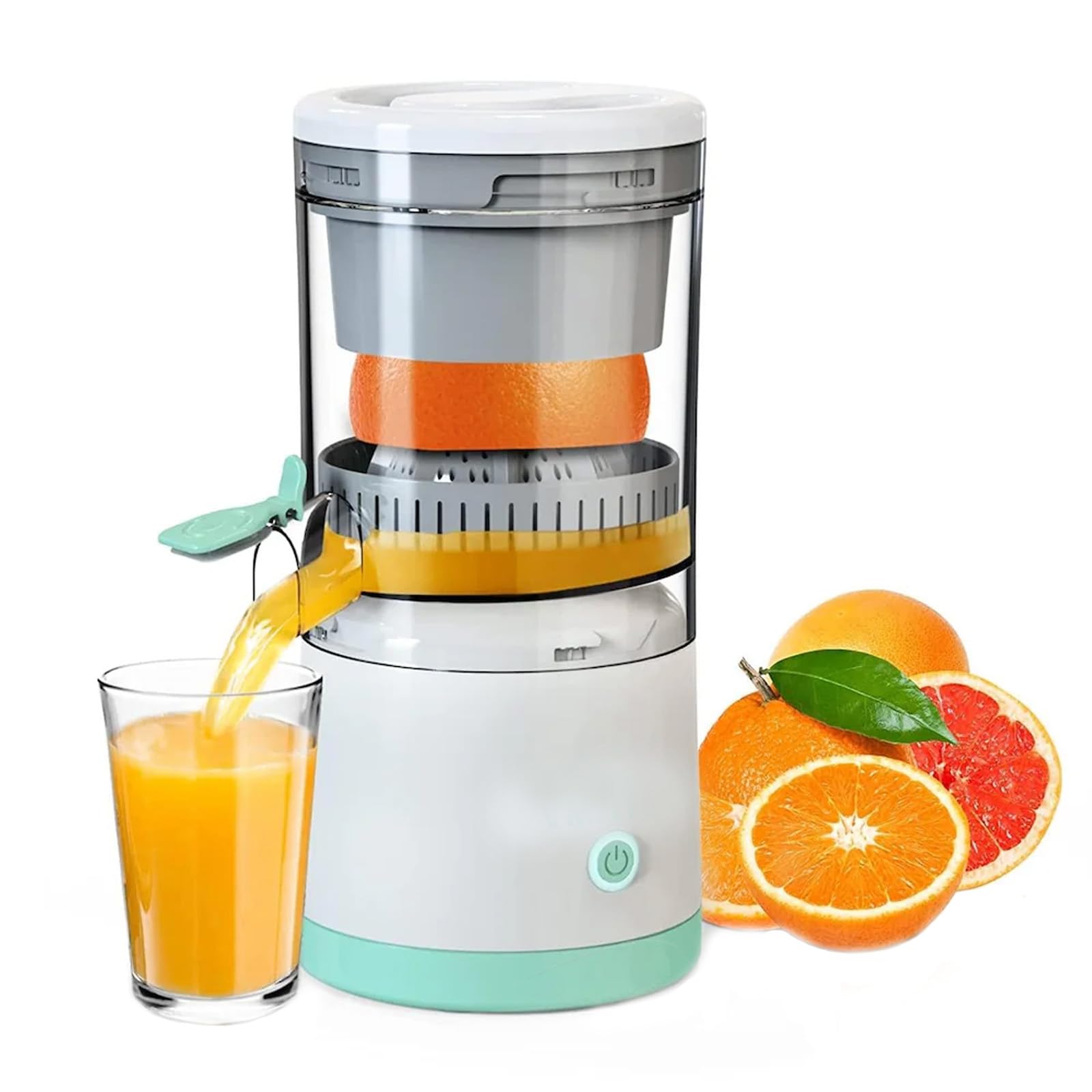Rechargeable Electric Citrus Juicer with USB Cable - Portable Orange, Lemon, Grapefruit Juicer Machine - Easy to Clean & Use - Perfect for Home Kitchen, Camping, Travel & Outdoor Activities