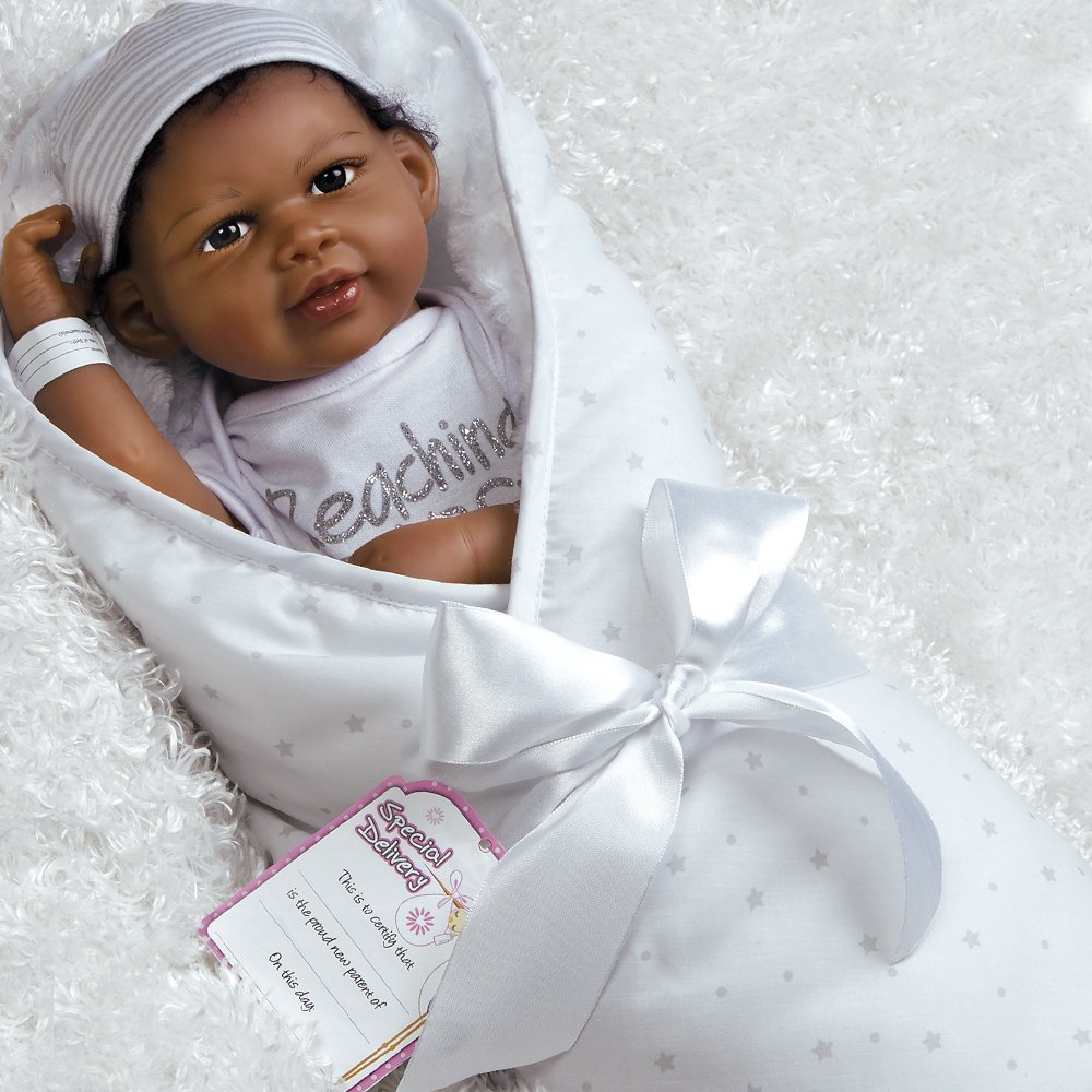 Paradise Galleries 19-Inch African American Baby Doll - Jannie de Lange Designer Doll Collection, Perfect Birthday Gift for Girls Ages 3+ | Reaching for The Stars - Ideal for Pretend Play, Nursery Decor & Special Occasion Gifts
