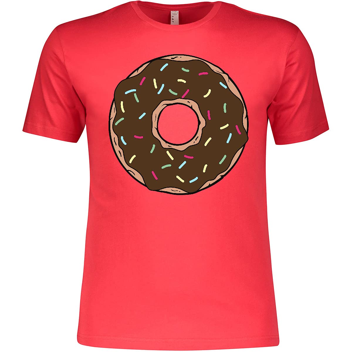 Inktastic Chocolate Donut Graphic T-Shirt - Sweet Doughnut with Glaze & Sprinkles Design - Funny Food Lover Tee for Donut Enthusiasts | Perfect for Birthday Gifts, Bakery Shops & Casual Wear