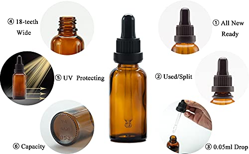 **YIZHAO 1oz Amber Glass Dropper Bottles (24 Pack) – Essential Oil Bottles with Glass Dropper for Aromatherapy, DIY Cosmetics, Tinctures & Liquids – Perfect for Travel, Lab & Pharmacy Use**