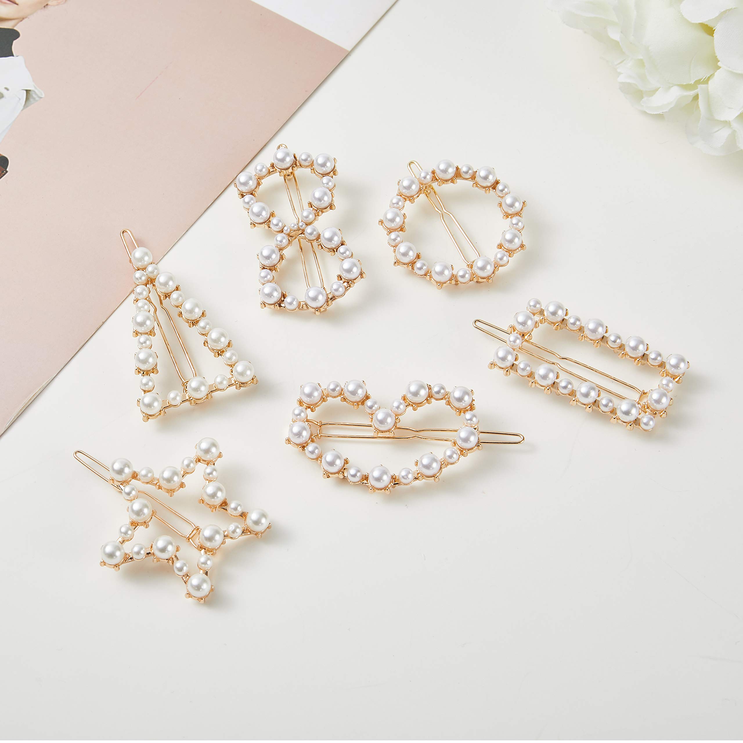 Elegant Crystal Pearl Hair Clips for Women - Metal Hair Barrettes, Bobby Pins & Hair Accessories - Perfect for Weddings, Parties & Everyday Style