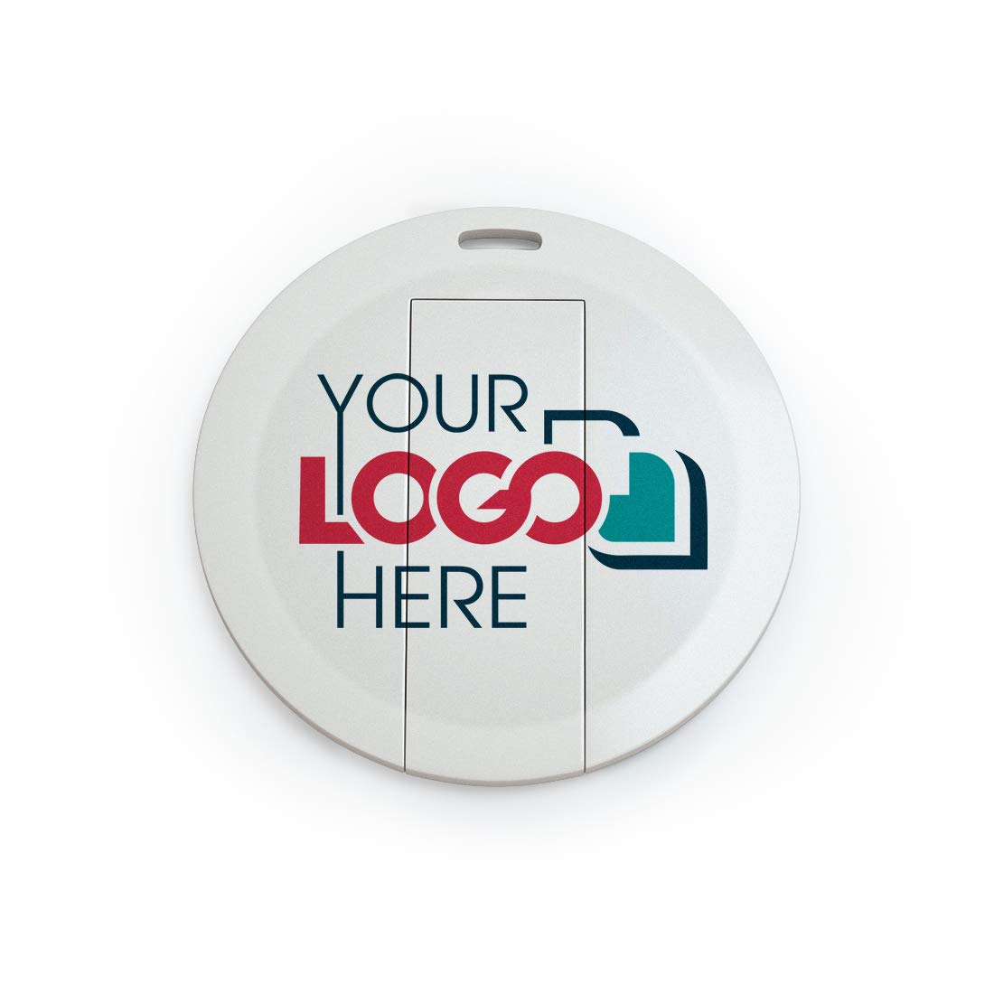 Custom Printed Round Card USB Flash Drives with Your Logo - Bulk Wholesale 128MB 50 Pack - Perfect for Corporate Gifts, Trade Shows & Promotional Events