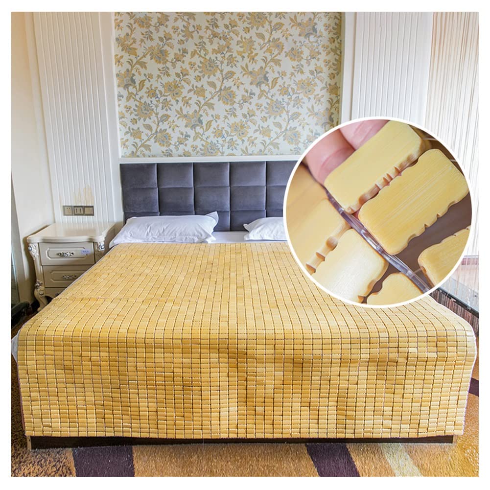 XXIOJUN Bamboo Cooling Mattress Pad - Breathable Foldable Bamboo Mat for Home, School & Dormitory - Summer Bedding for Hot Sleepers (135x190cm, Natural) | Perfect for Hot Nights, Camping & Guest Beds