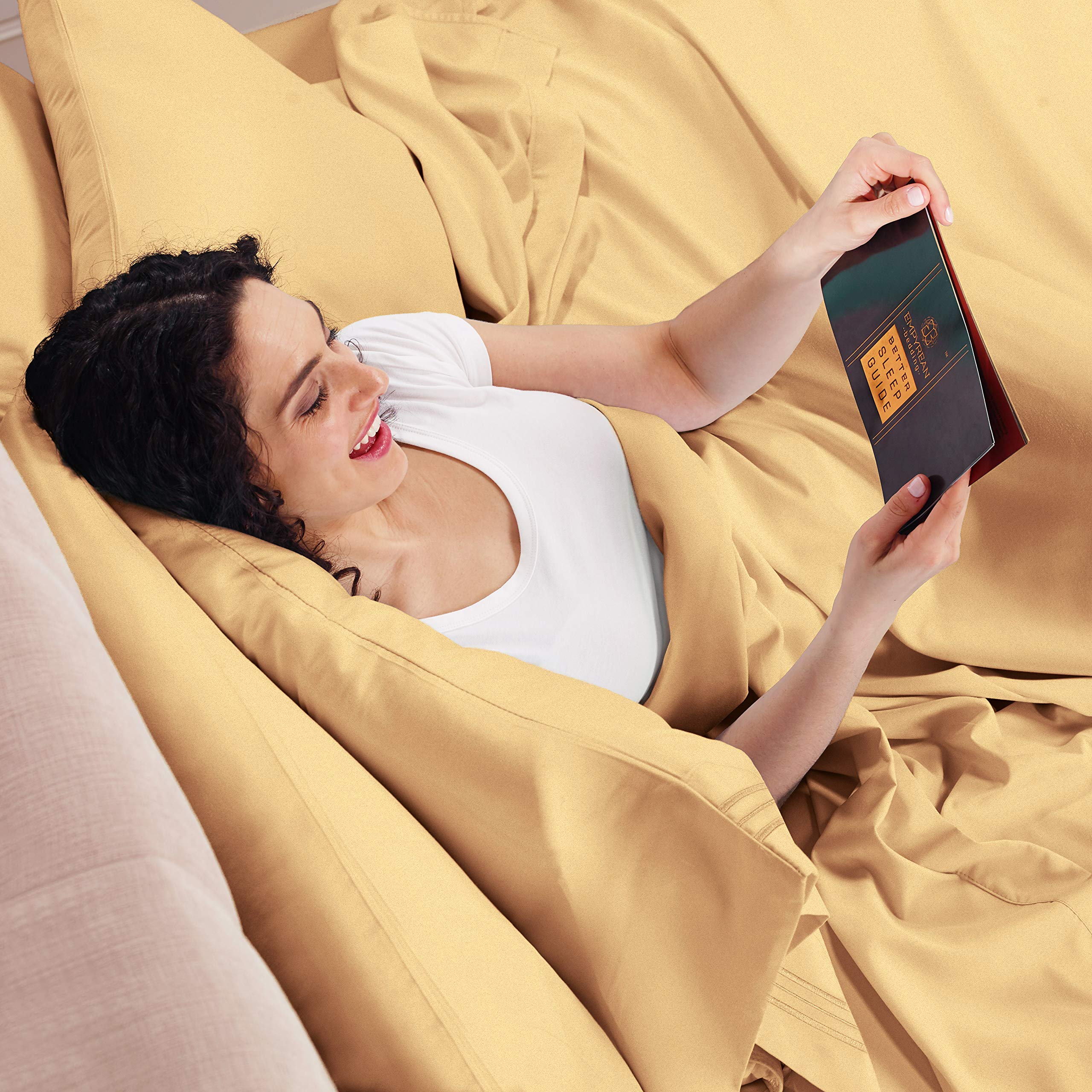 Premium California King Sheet Set - 4PC Ultra Soft Double Brushed Microfiber Bed Sheets in Luxurious Camel Gold - Hotel Quality with Deep Pockets & Elastic Corners - Perfect for Master Bedrooms, Guest Rooms & Luxury Hotels