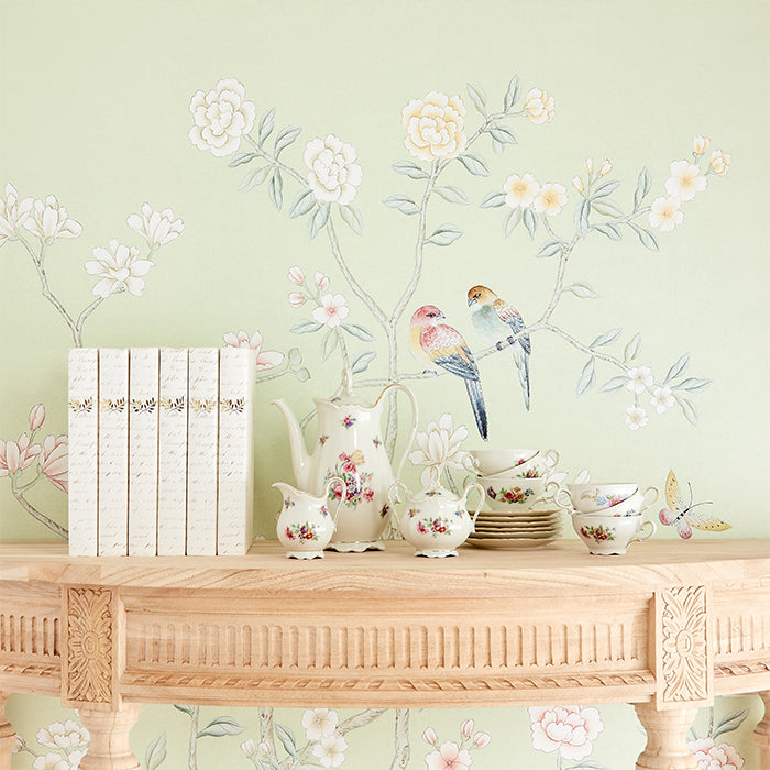 Colchester in Celadon Mural - Vintage Inspired Wall Art for Home Decor | Perfect for Living Room, Bedroom & Office Decoration