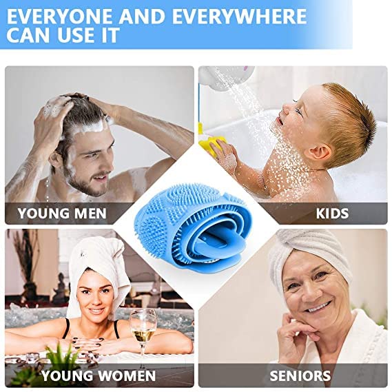 ULTRONEX Silicone Body Scrubber - Double-Sided Exfoliating Brush for Deep Skin Cleaning & Massage - Shower & Bath Use