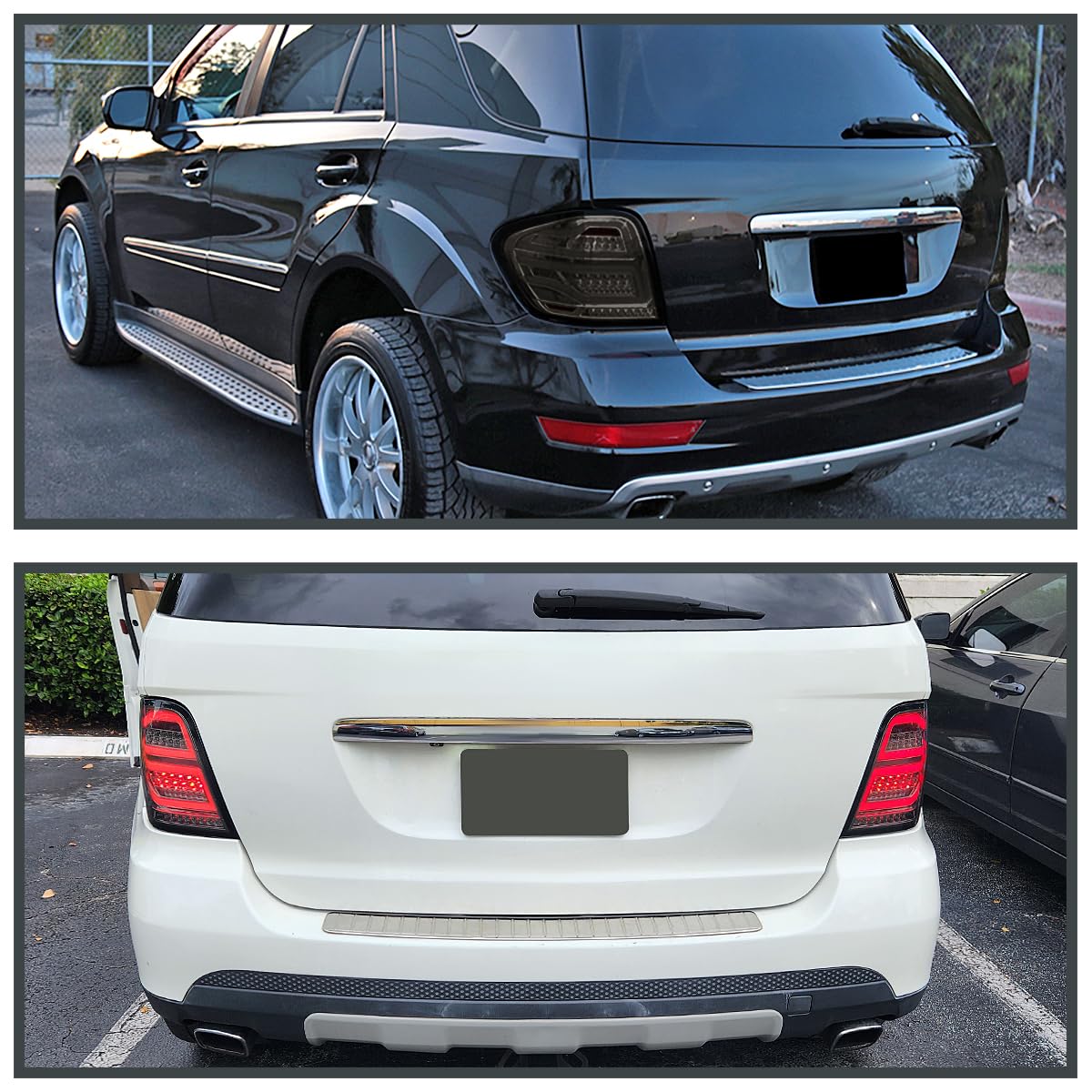 Spec-D Tuning Smoke LED Tail Lights for 2006-2011 Mercedes-Benz W164 ML-Class - Left & Right Pair Assembly - Enhanced Night Visibility & Style Upgrade for SUV