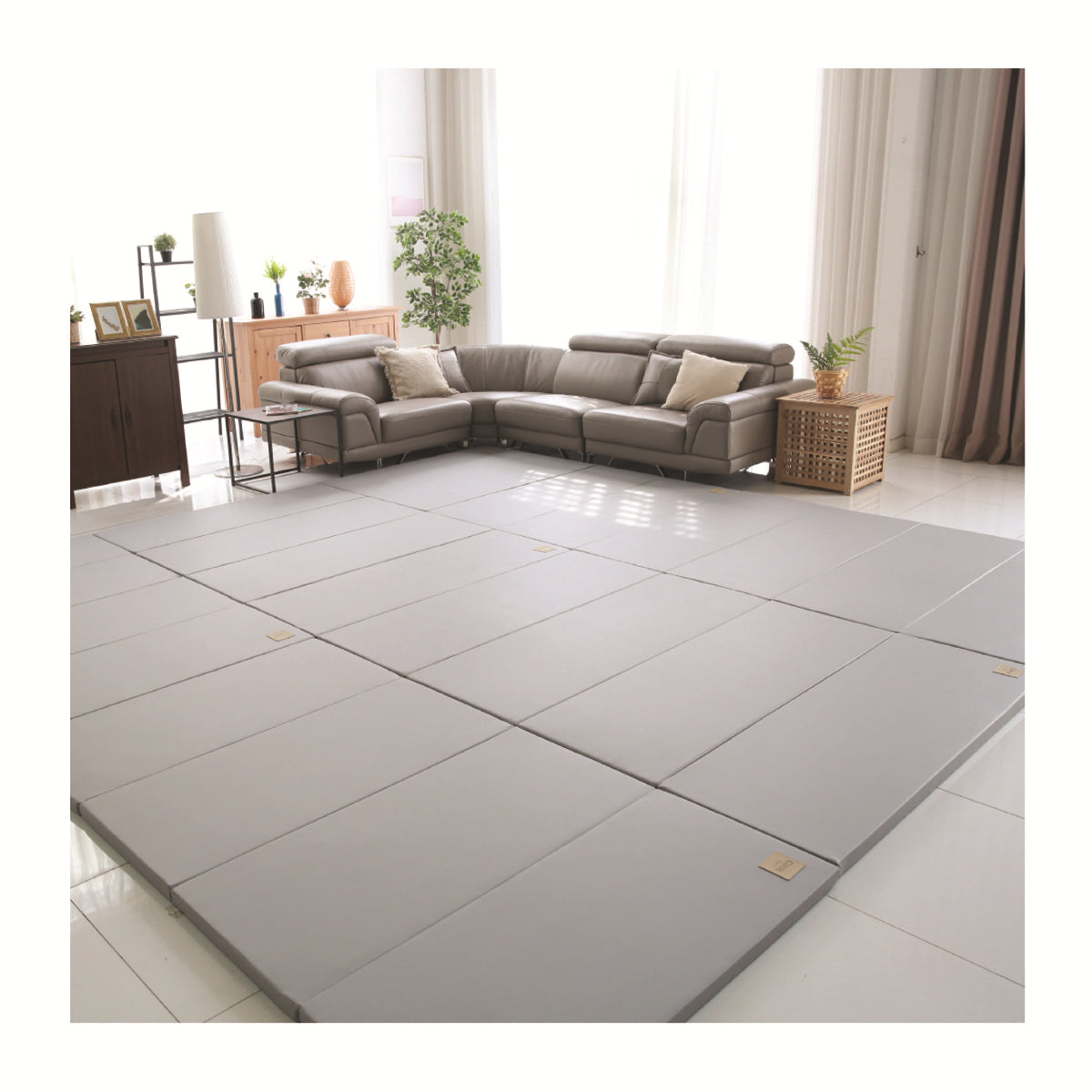 Caraz Signature Clean Extra Thick Foldable Play Mat 140 x 200 x 4cm - Non-Toxic Baby Crawling Mat for Nursery, Playroom & Daycare Floor Protection
