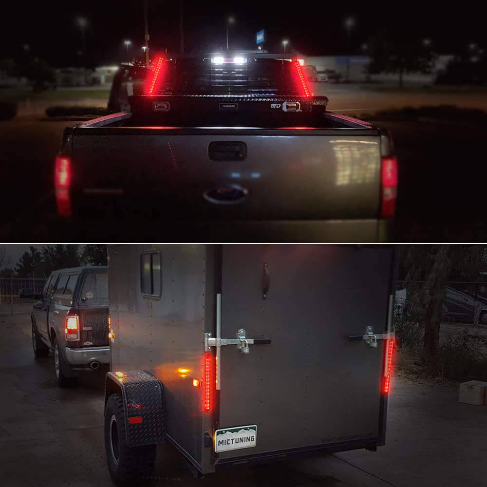 10 Inch 15 LED Brake Light Bar - Stop Turn Tail Lights Assembly for Trucks, Trailers, RVs (10-30V) - Waterproof & Durable for Off-Road, Towing & Night Driving