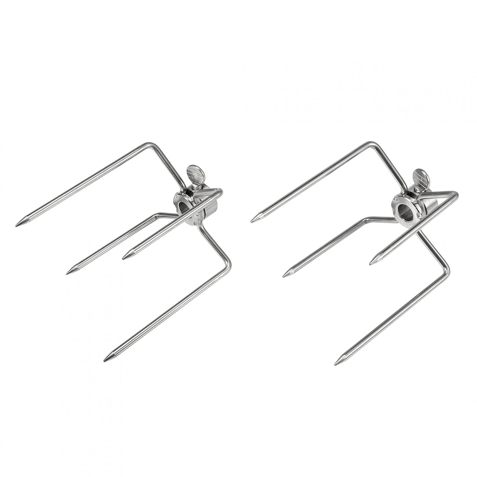 Premium Stainless Steel Meat Forks Set of 2 - Heavy Duty BBQ Grill Tools for Roasting Turkey, Chicken & Beef - Perfect for Outdoor Cooking, Camping & Backyard Barbecues