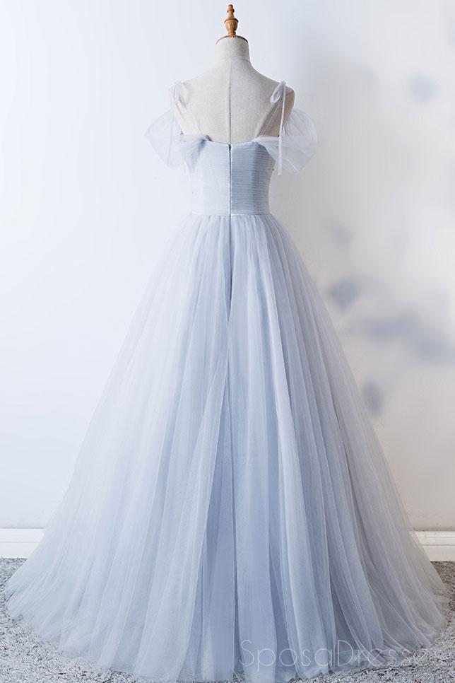 Elegant Off Shoulder Pale Blue Tulle A-Line Long Prom Dress for Evening Parties | Custom Made Formal Gown 18626 | Perfect for Prom Night, Homecoming, Weddings & Special Occasions