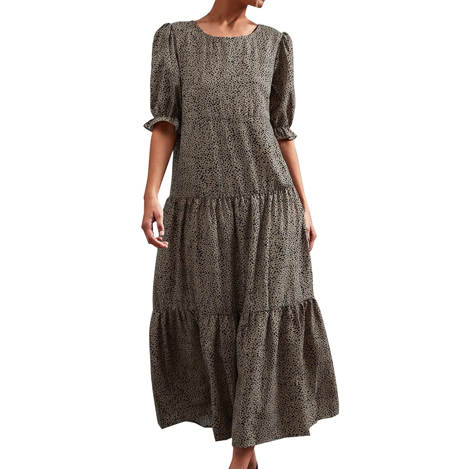 Women's Summer Casual Lace Up Short Sleeve Ruffle Hem V-Neck Mini Dress - Perfect for Beach Vacations, Date Nights & Summer Parties