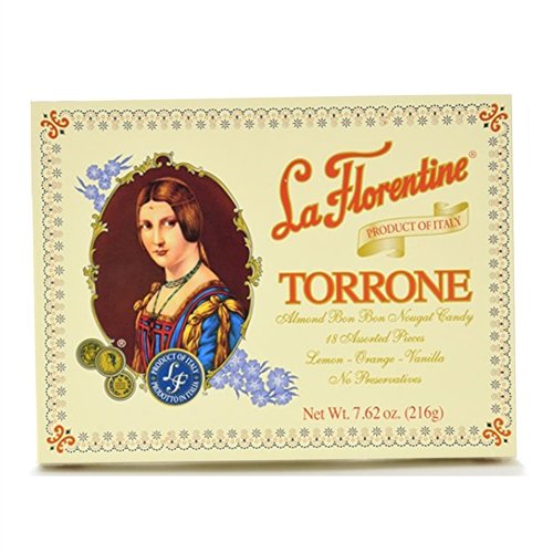 Premium Italian Torrone Candy Gift Set - 5 Pack of Soft Almond Nougat (18 Pieces Each, 3.2oz) - Authentic La Florentine Holiday Treats for Christmas Gifts, Party Favors & Dessert Platters