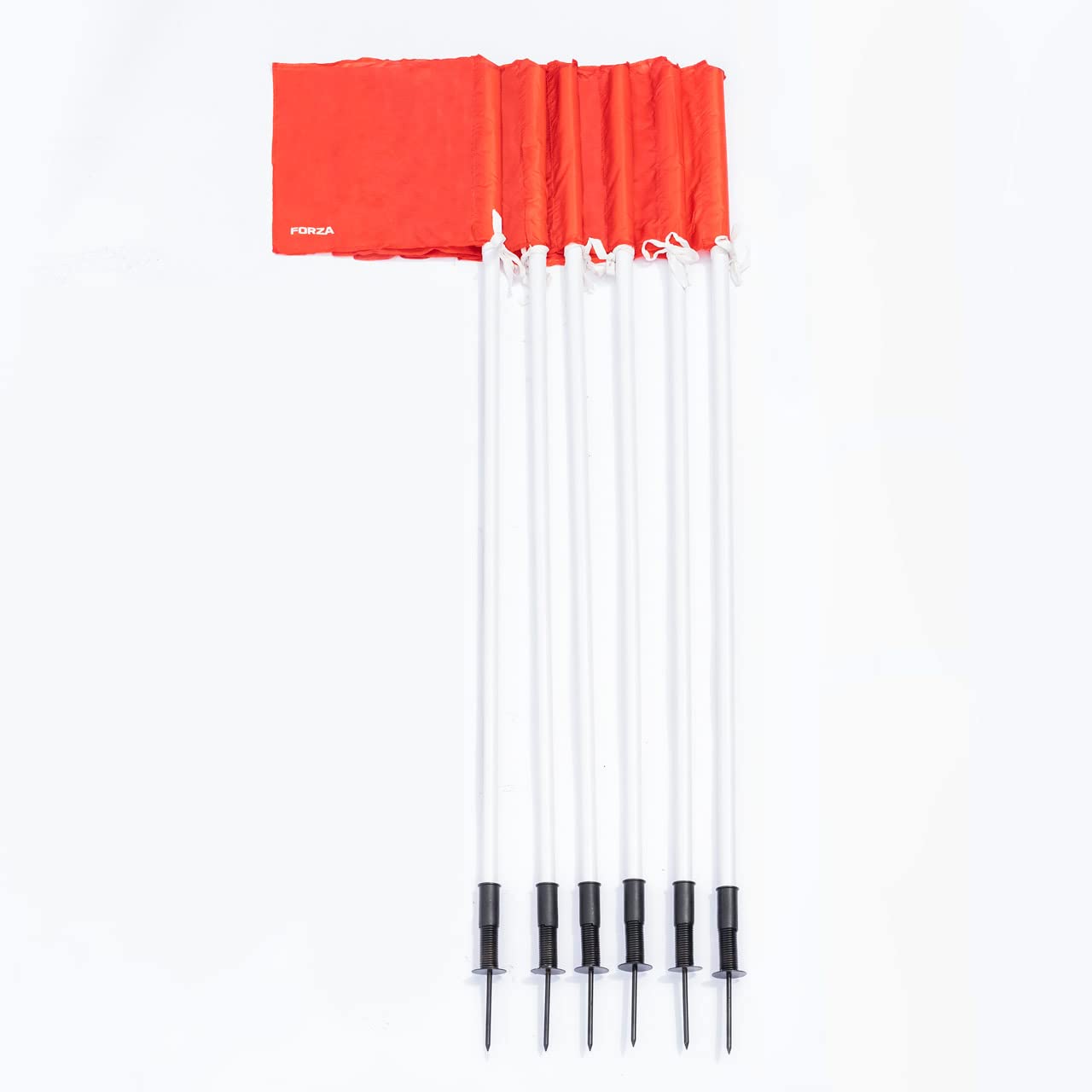 FORZA Spring Loaded Rugby Corner Flags & Pole Set - 14 Pack (No Bag Included) | Durable & Safe for Rugby, Soccer, and Field Sports | Perfect for Training, Matches, and Outdoor Games