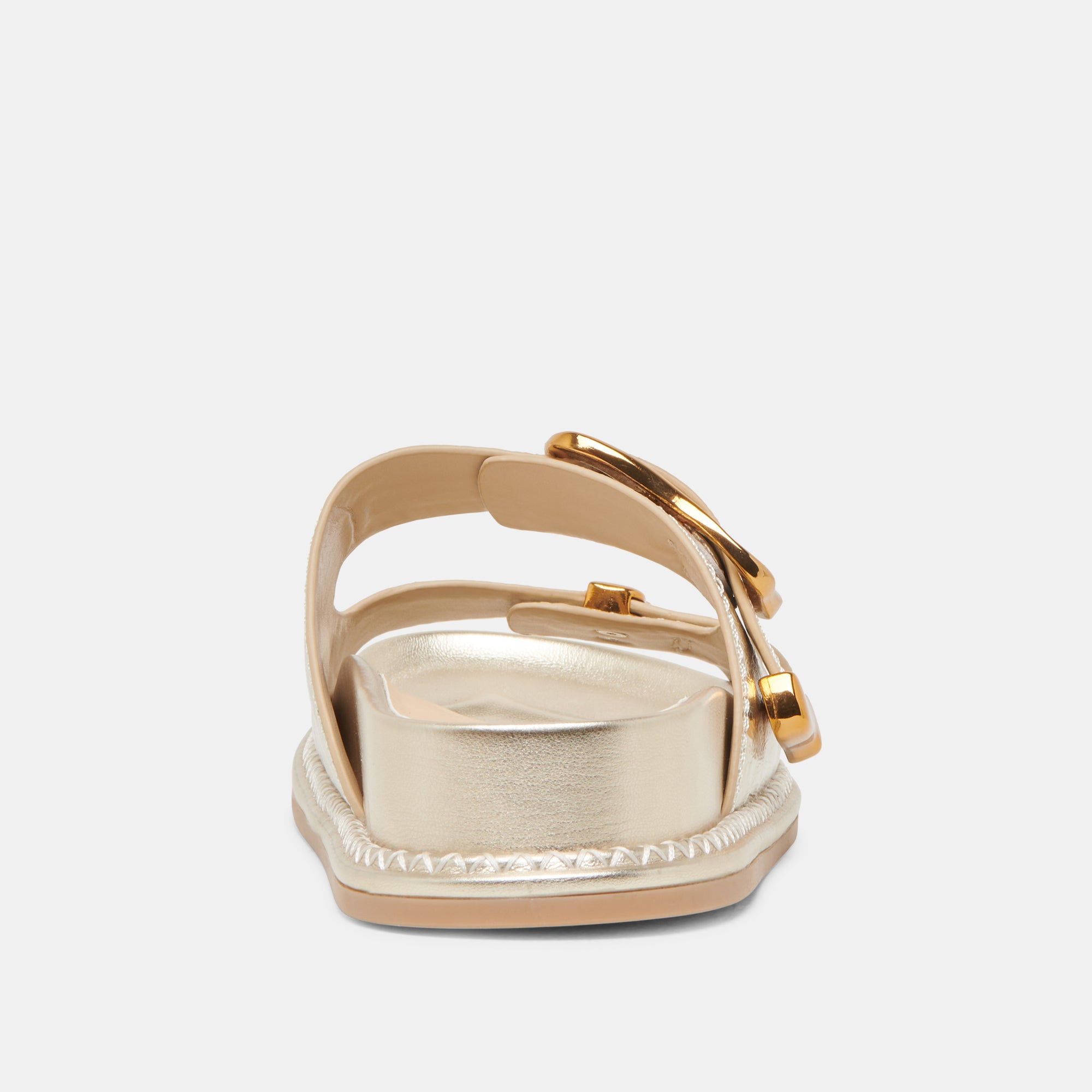 SEVANA Women's Light Gold Distressed Leather Sandals - Comfortable Casual Summer Shoes for Beach, Travel & Everyday Wear