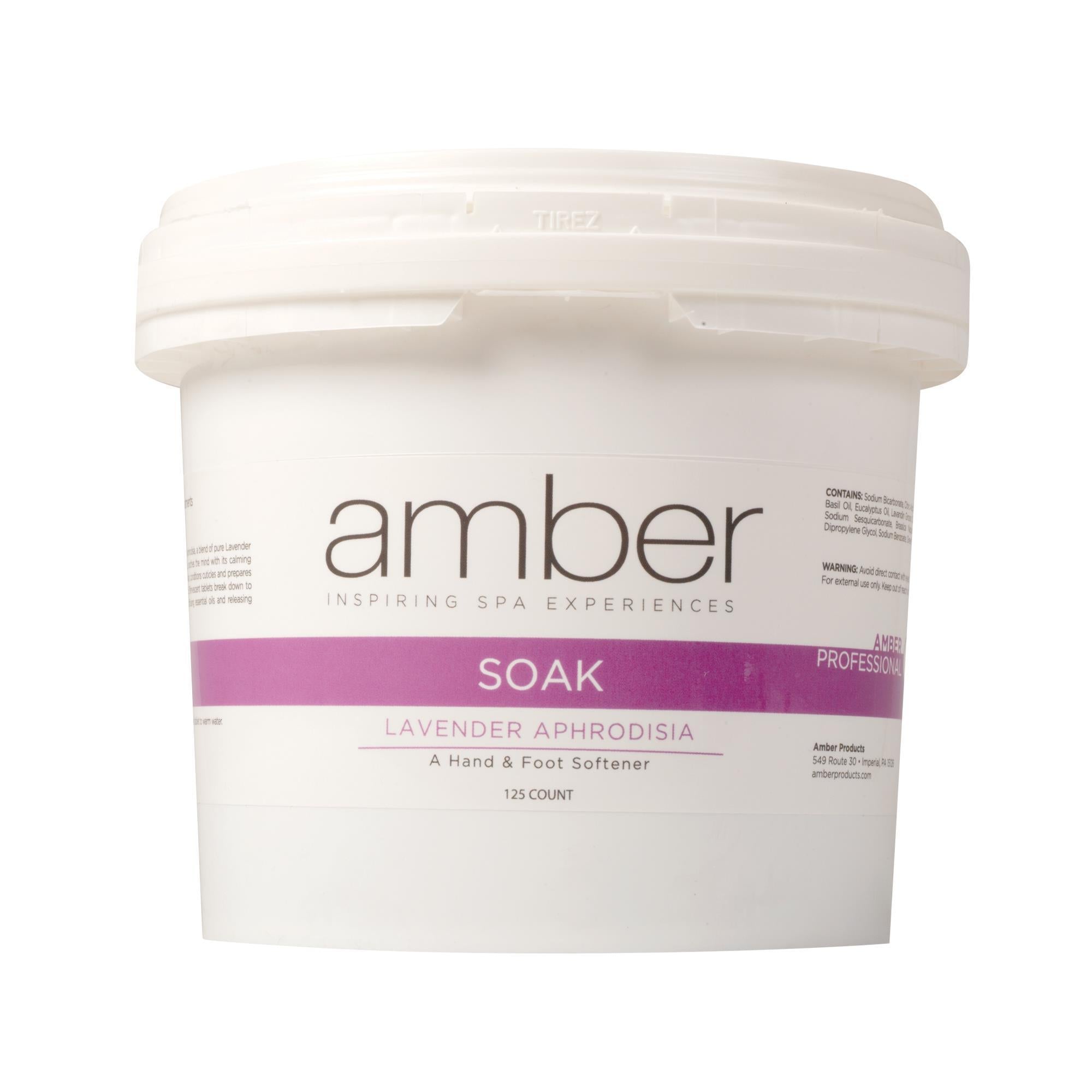 Amber Sea Salt Hand & Foot Soak with Lavender - 125 Count | Relaxing Spa Treatment for Stress Relief & Muscle Relaxation