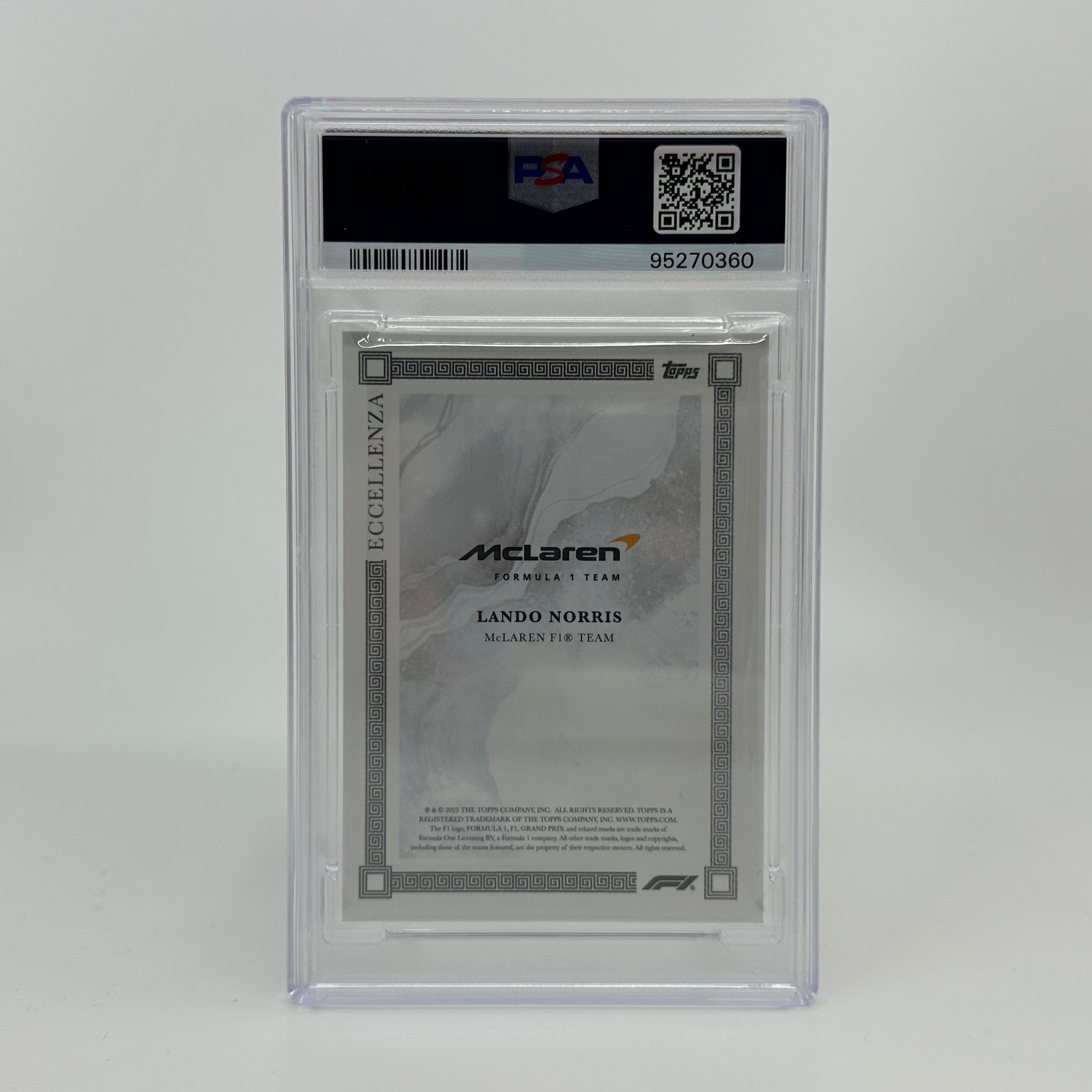 2023 Topps Eccellenza F1 Lando Norris Gray PSA 9 67/75 - Rare F1 Trading Card for Collectors & Motorsport Fans