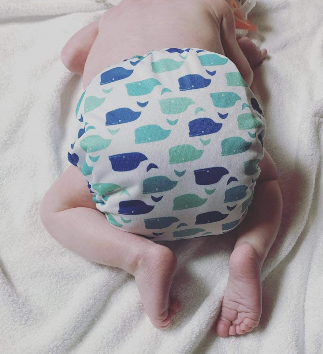 KaWaii Baby 12 Pack One Size Pocket Cloth Diapers + 24 Inserts | Washable Reusable Leakproof Diapering System for Babies 8-36 lbs | Perfect for Daycare, Travel & Eco-Friendly Parenting