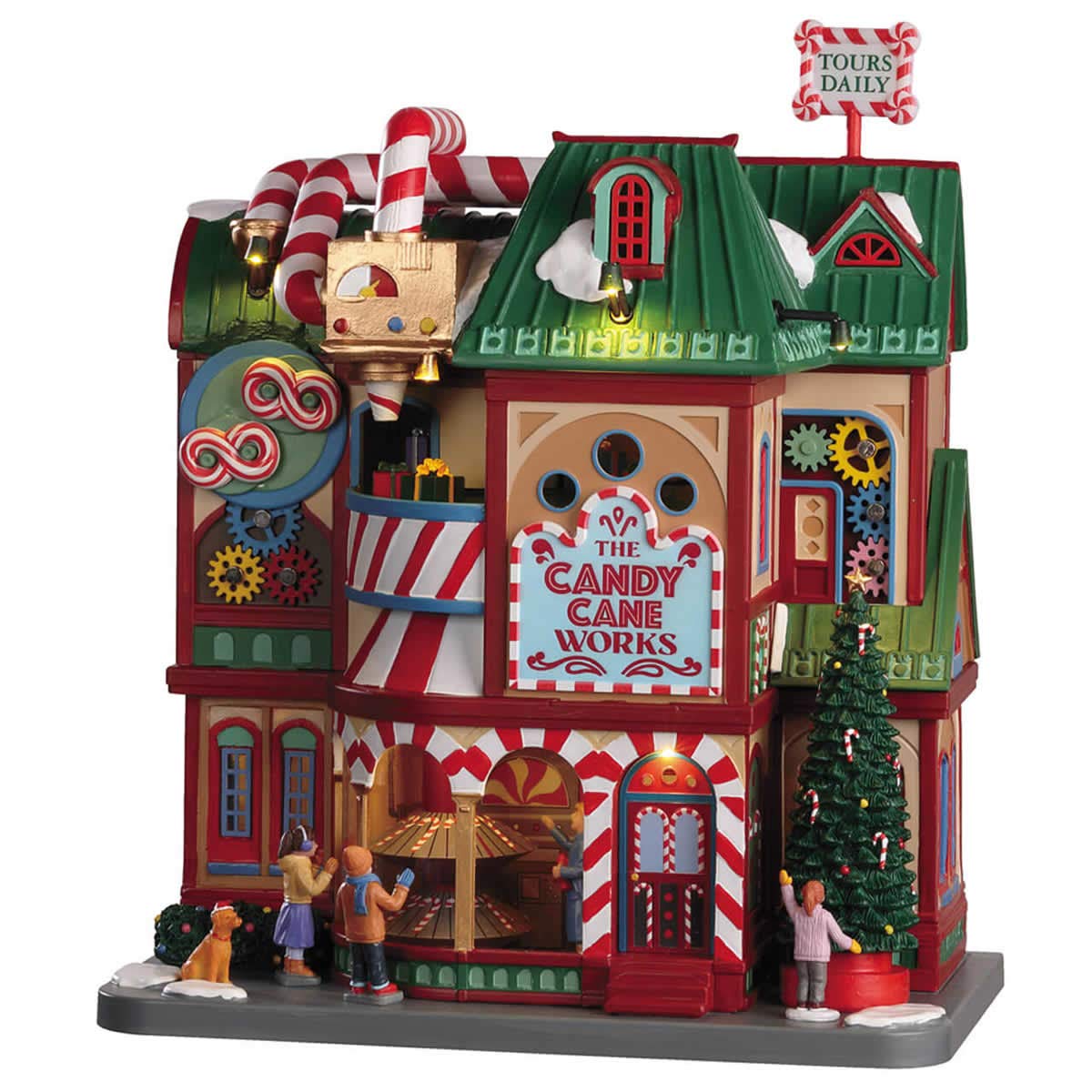 Lemax 05681 The Candy Cane Works Village Building - Colorful Christmas Collectible for Holiday Village Displays & Winter Decorations