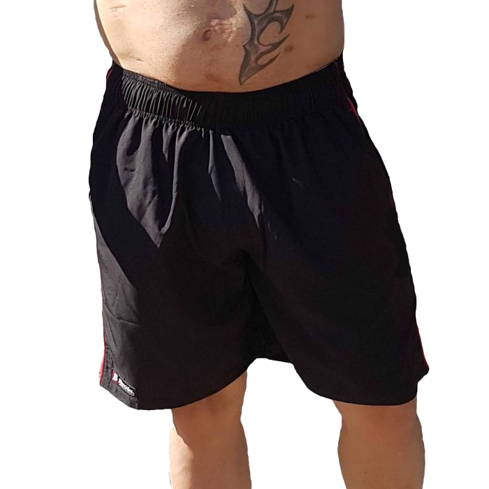 Brachial Airy Shorts for Men - Lightweight & Breathable Black/Red - Perfect for Running, Gym & Summer Outdoor Activities