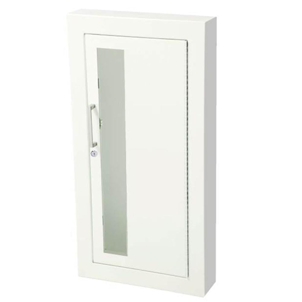 JL Industries 1816W10FX2 Ambassador Fire Extinguisher Cabinet - Vertical Duo Panel with Pull Handle & SAF T LOK Fire Rated - Ideal for Commercial Buildings, Warehouses, and Industrial Safety Compliance