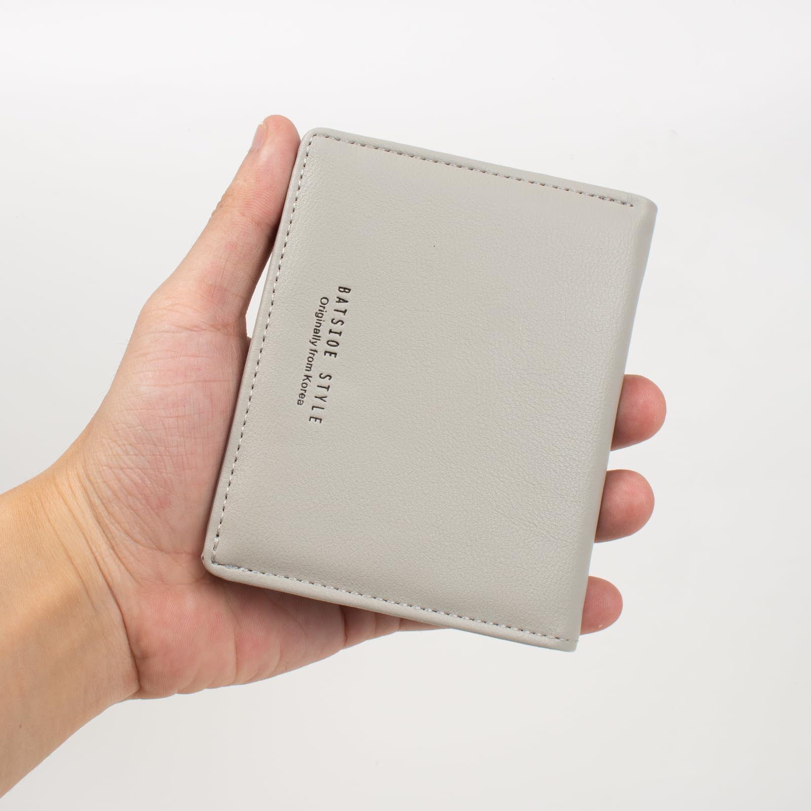 SUMGOFO Slim RFID Blocking Leather Wallet for Women - Mini Bifold Card Holder with Zipper Pocket & Coin Purse (Gray) | Perfect for Everyday Carry, Travel & Gift Giving