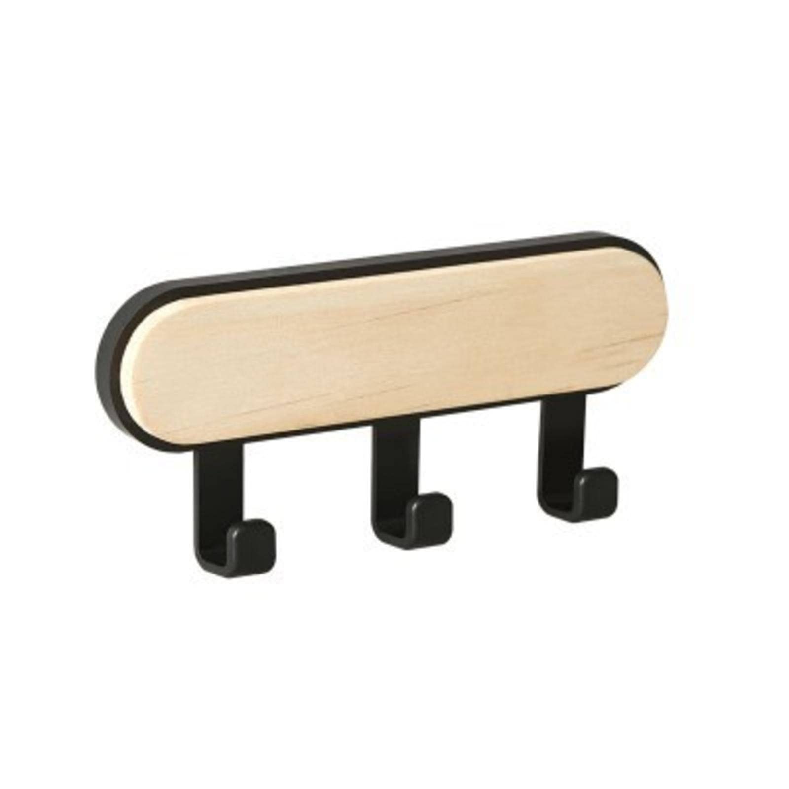 MOUMO Wooden Wall Hooks No Drill Adhesive Hooks - Heavy Duty Sticky Hooks for Hanging Coats, Hats, Towels & Decor - Strong No Nail Hooks for Doors, Bathroom, Kitchen & Home Organization