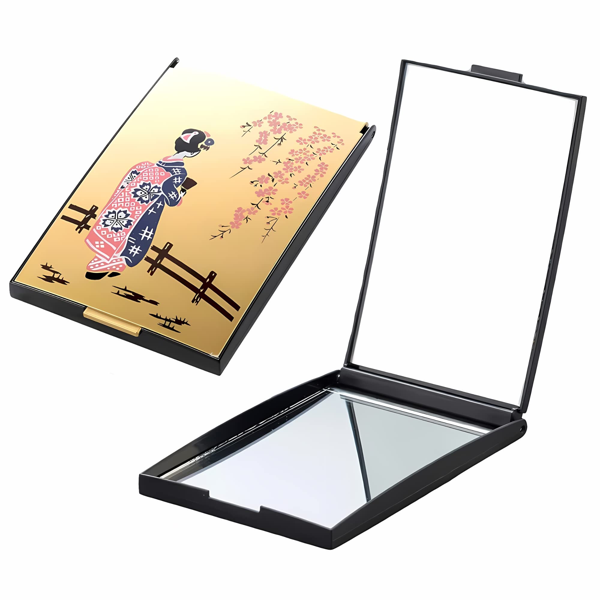 Premium Japanese Maki-e Art Compact Makeup Mirror by HORIUCHI - 2-Sided 1X/3X Magnification, Travel Size, Elegant Gift for Makeup Lovers | Perfect for Home Vanity, Travel Essentials & Luxury Gift Giving