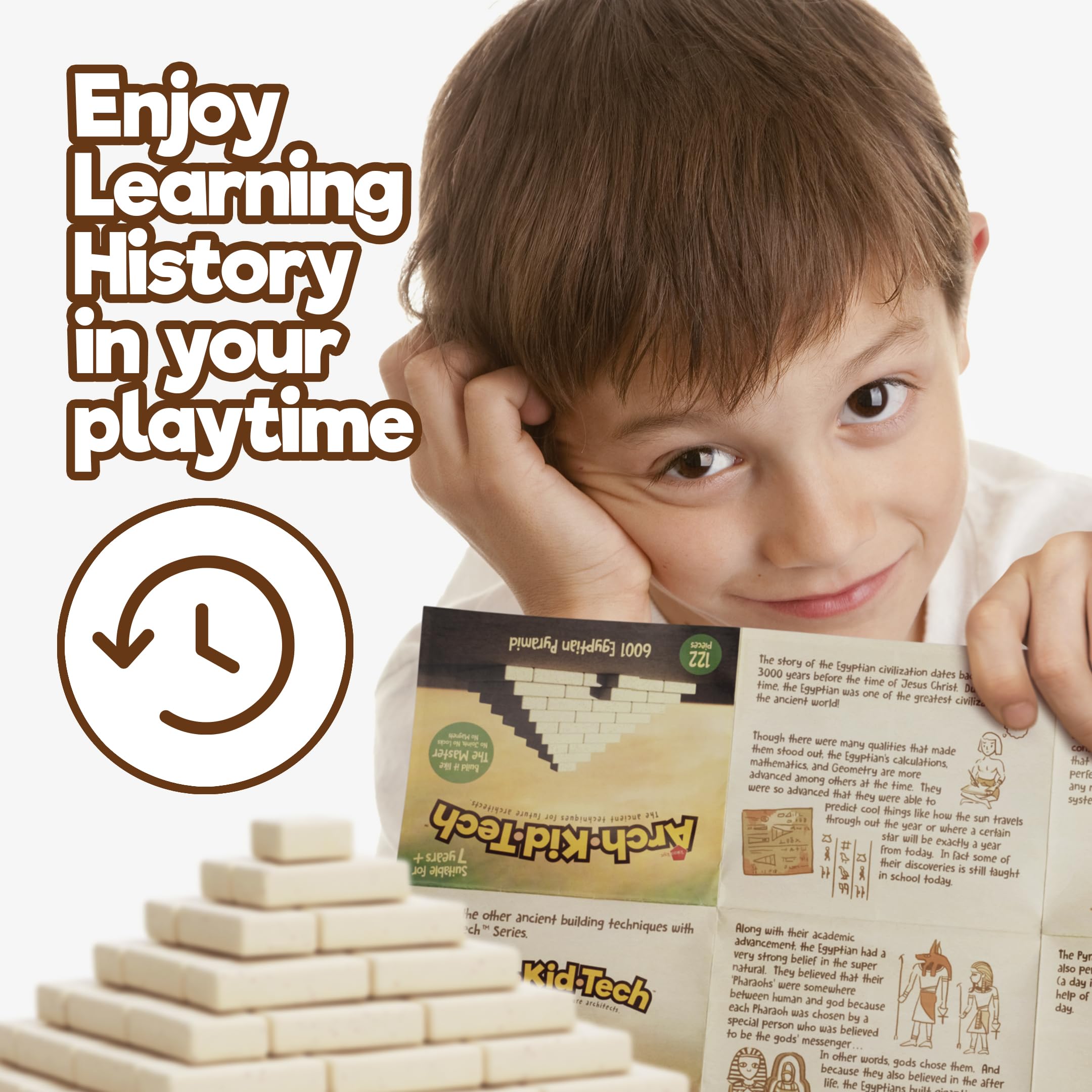 Ancient Egypt Pyramid STEM Building Blocks - 122PCS Educational Stacking Toys for Kids Ages 7-10 | Creative Architectural Learning Games & Montessori Toys | Perfect for Classroom STEM Activities, Birthday Gifts & Homeschooling Projects