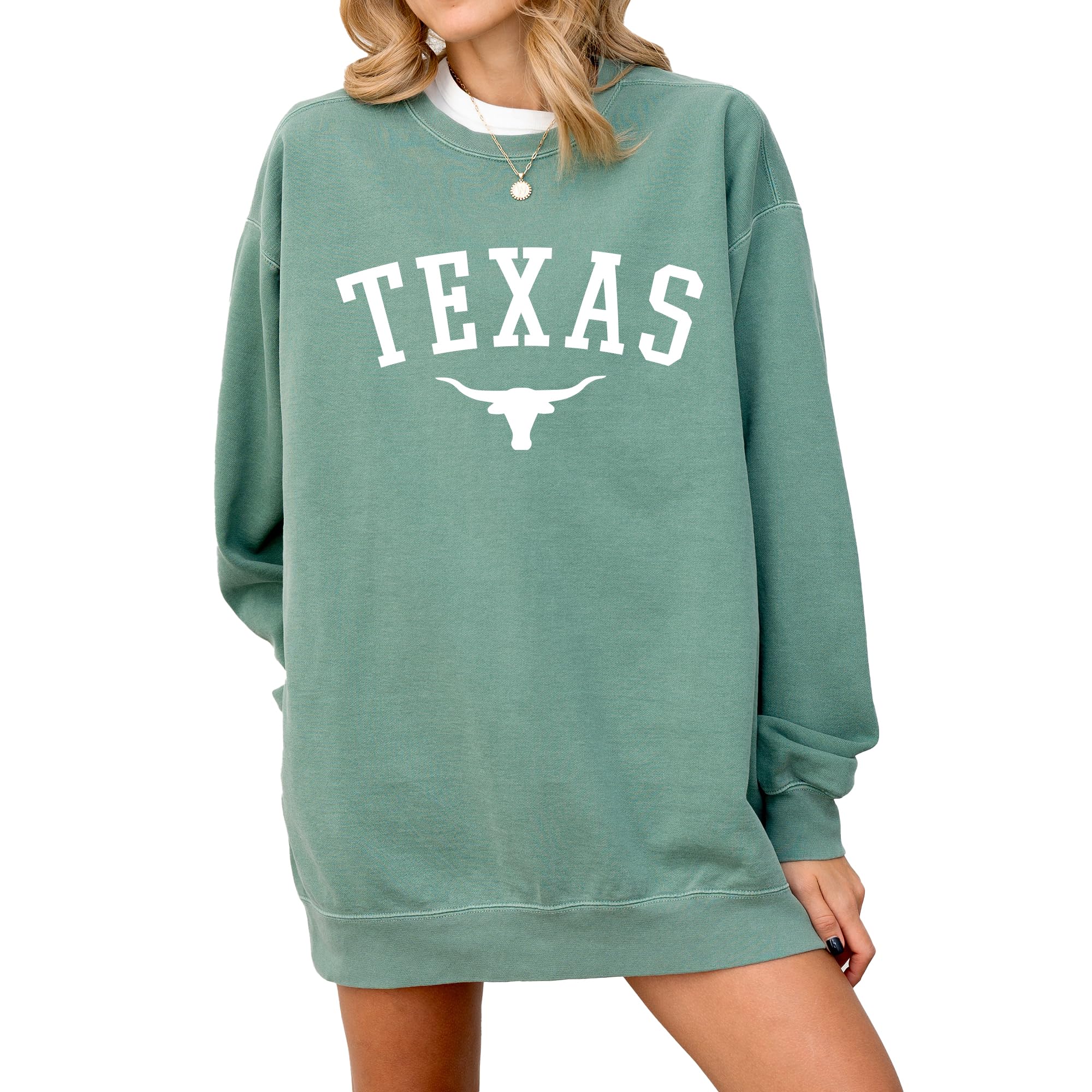 Texas Skull Graphic Sweatshirt for Women & Men - Unisex Cotton Pullover (80% Cotton) | Casual Wear, Street Style, Halloween Costume