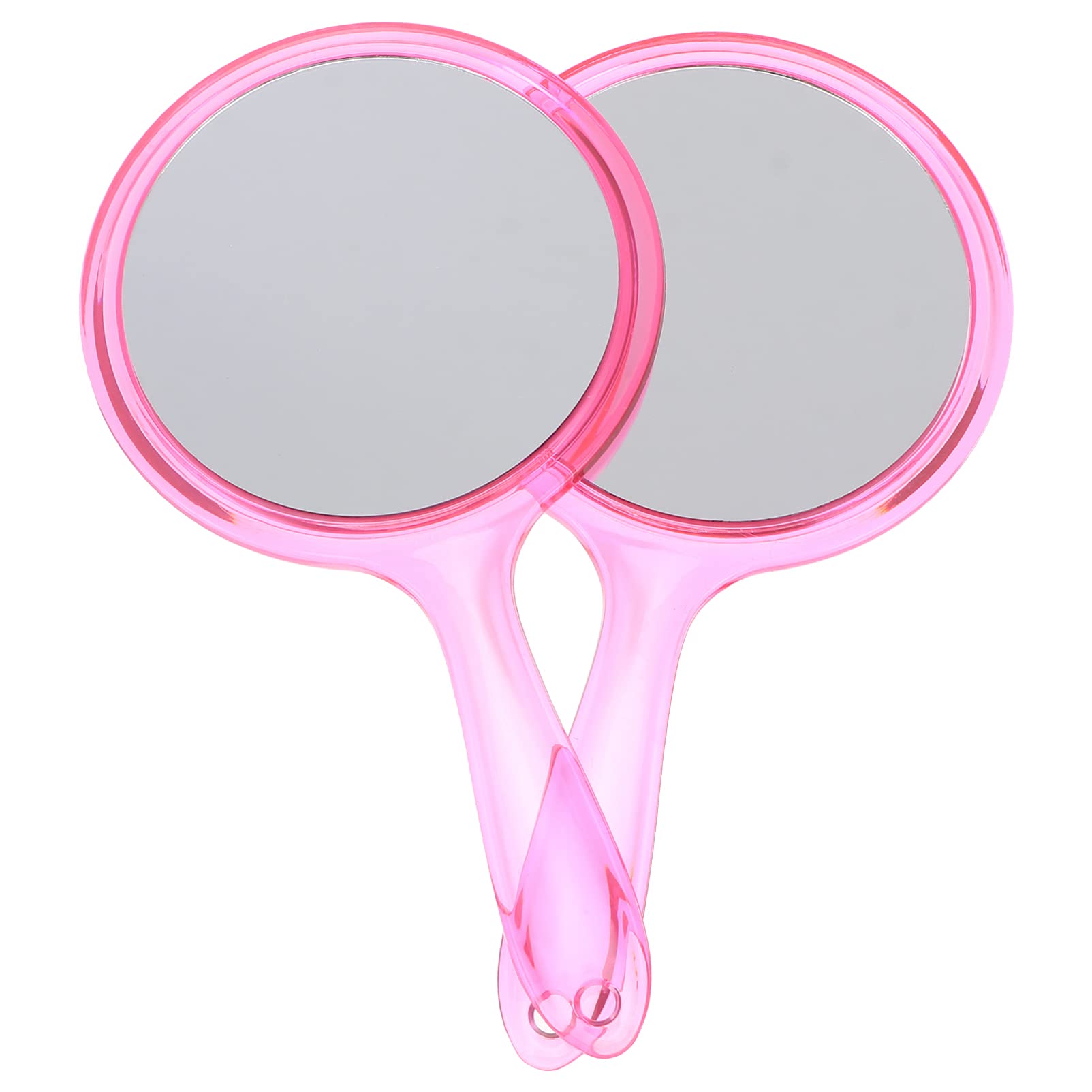 OSALADI Large Handheld Mirror with Handle - 2 Pack Pink Vanity Mirror for Makeup, Barber & Cosmetic Use - Portable Travel & Home Decor Mirror
