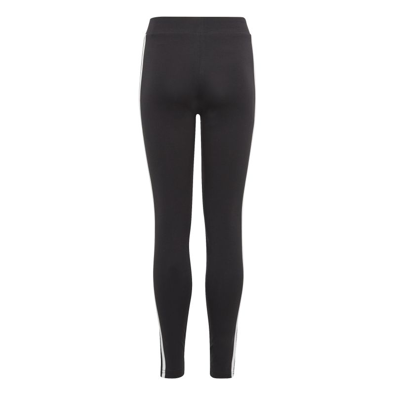 Adidas Girls Essentials 3 Stripes Cotton Leggings - Comfortable Stretchy Athletic Pants for Kids - Perfect for School, Sports & Playtime