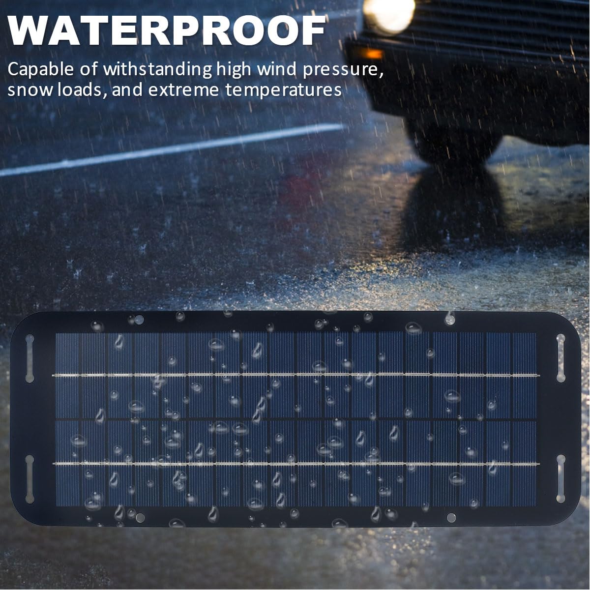 12V Solar Panel Kit - Waterproof Polycrystalline Solar Car Battery Trickle Charger & Maintainer with Battery Clips & Suction Cups | Portable Backup Power for Cars, RVs, Boats | Ideal for Road Trips, Camping & Emergency Power Supply