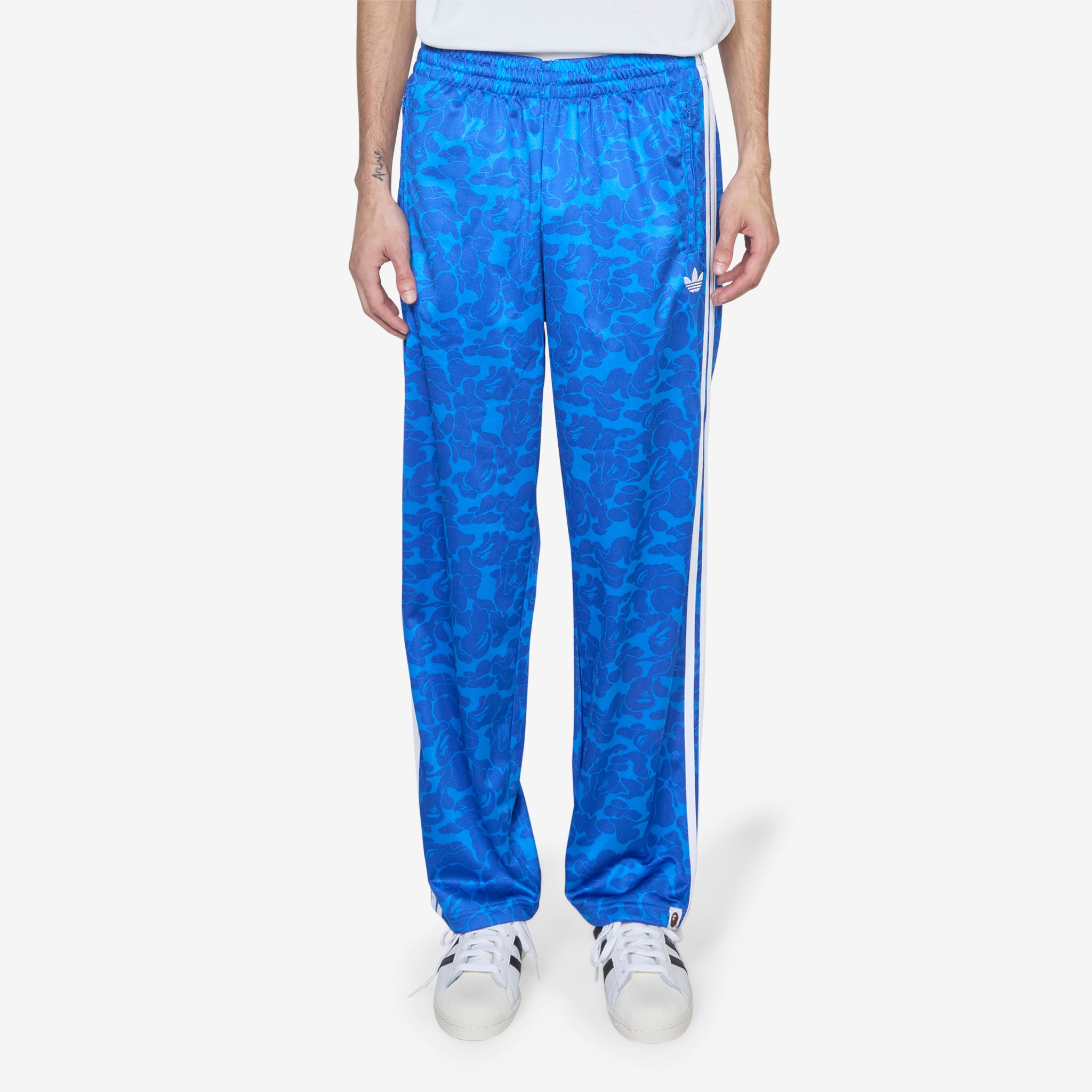 BAPE x Firebird Track Pants for Men - Blue Camo Joggers with Zip Pockets | Streetwear, Gym & Casual Wear