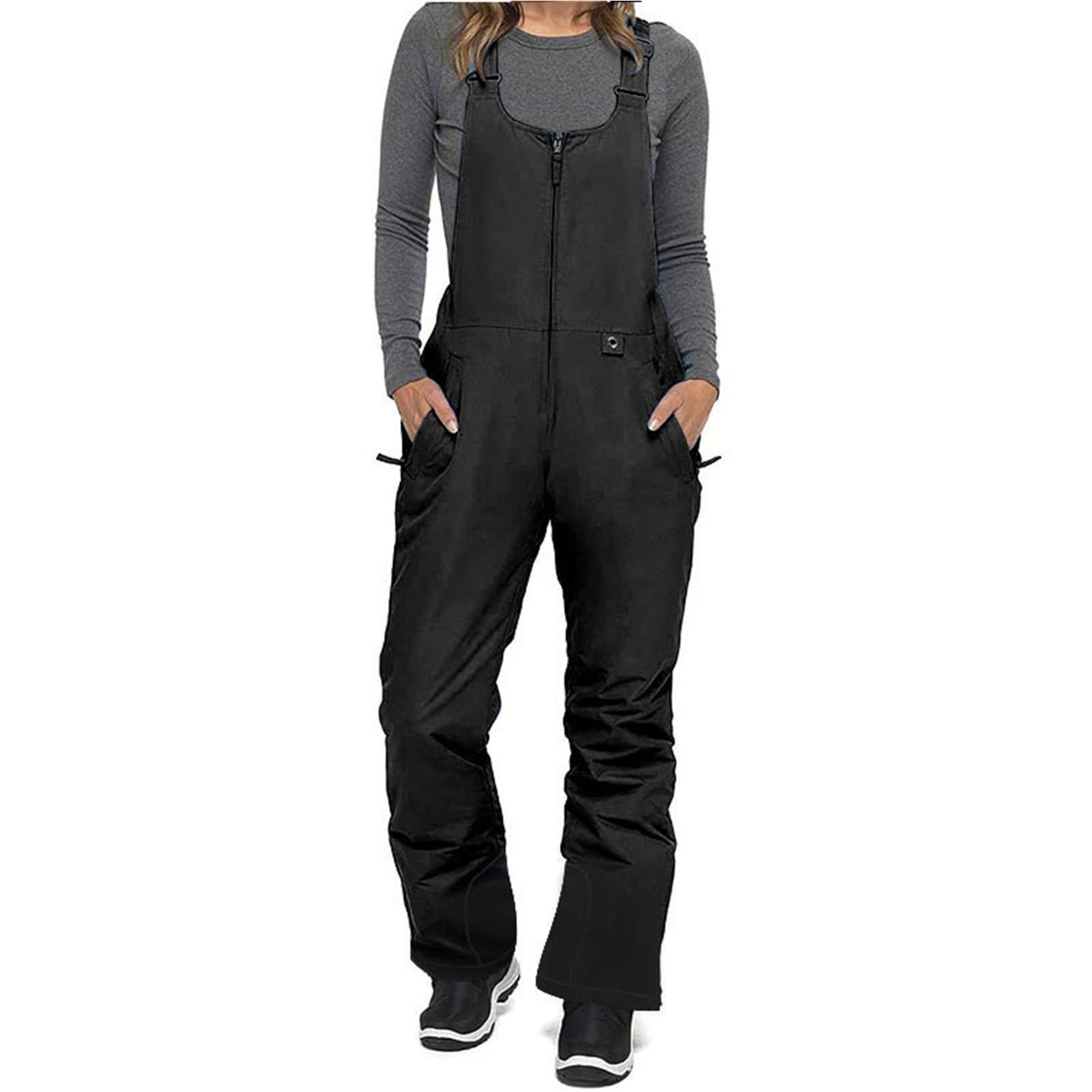Women's Insulated Waterproof Ski Bib Overalls - Winter Snowboard Pants for Ladies - Warm One-Piece Snowsuit for Skiing, Snowboarding & Outdoor Activities
