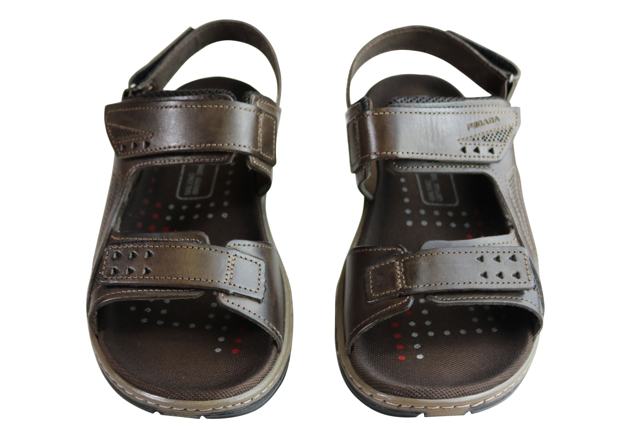 Jeff Men's Genuine Leather Comfortable Cushioned Sandals - Handmade in Brazil - Perfect for Beach, Vacation & Summer Outdoor Activities