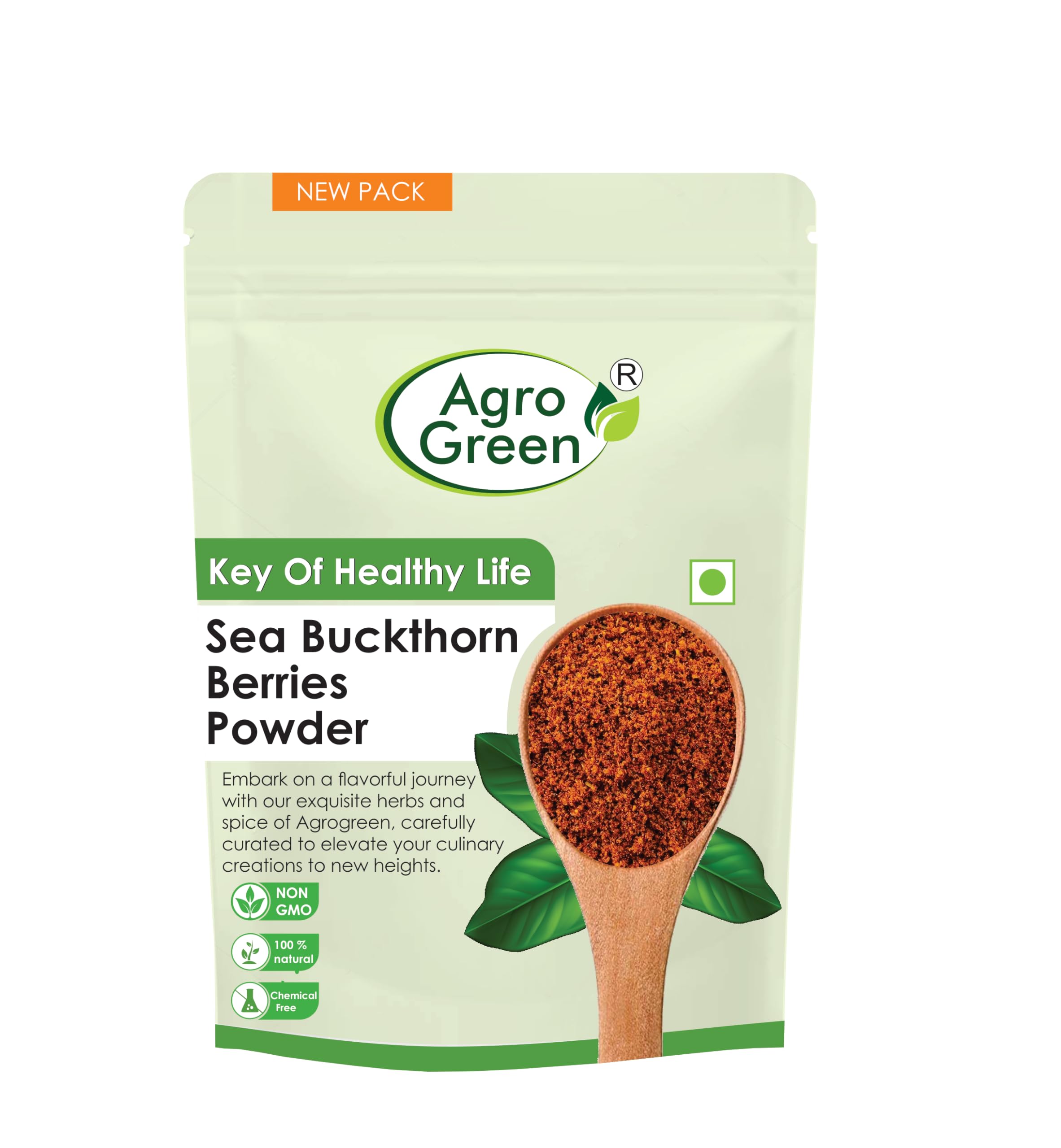 Organic Sea Buckthorn Berry Powder - 100% Pure & Natural Superfood Supplement for Immunity & Skin Health (50g) - Perfect for Smoothies, Baking & Wellness Drinks