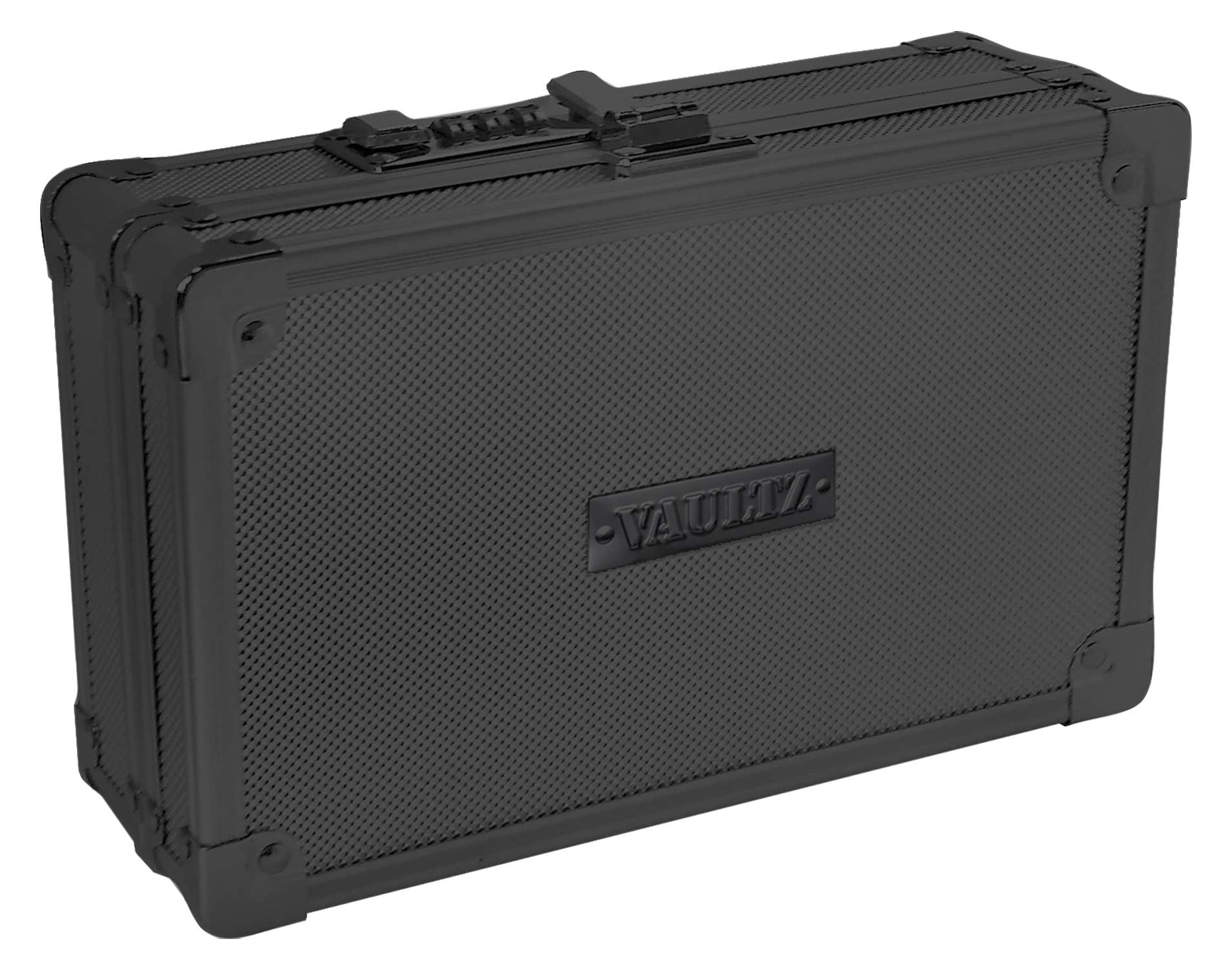 Vaultz Small Lock Box with Combination Lock - 8.5 x 5 x 2.5 Inch Mini Safe for Money, Jewelry, Documents & Valuables - Portable Security Box for Home, Office, Travel & School - Tactical Black