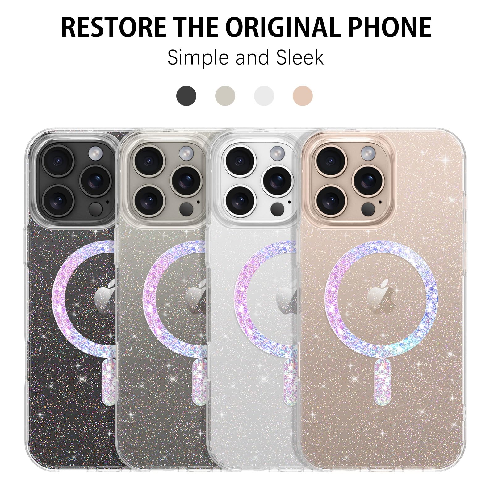 Magnetic Glitter Shining Case for iPhone 16 Pro Max (6.9