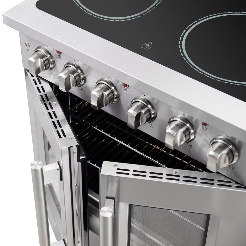 Forno Galiano 30-inch 4.32 cu. ft. Stainless Steel French Door Freestanding Electric Range - FFSEL6917 30 | Perfect for Modern Kitchens & Home Cooking