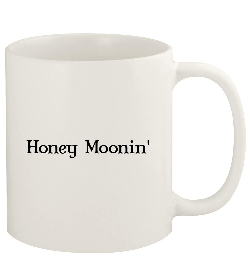 Honey Moonin' - 11oz Ceramic White Coffee Mug for Couples, Wedding Gift, Anniversary Present - Perfect for Romantic Mornings & Coffee Dates